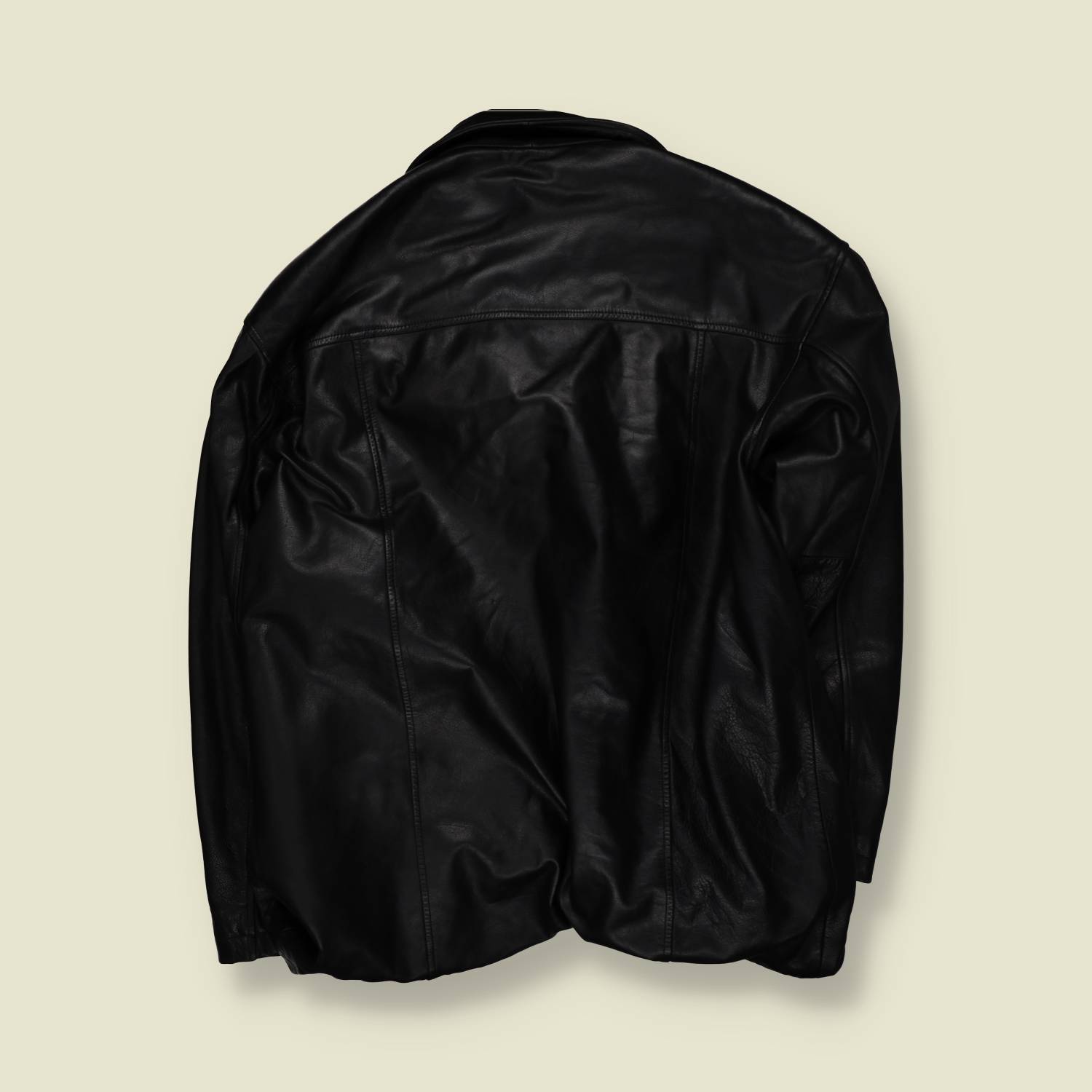 1980s | Double Breasted Leather Jacket - XL