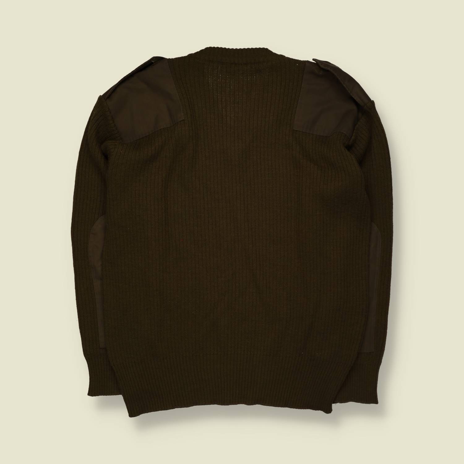 1990s | EI | Military Ribbed Knit Sweater | Olive – XL