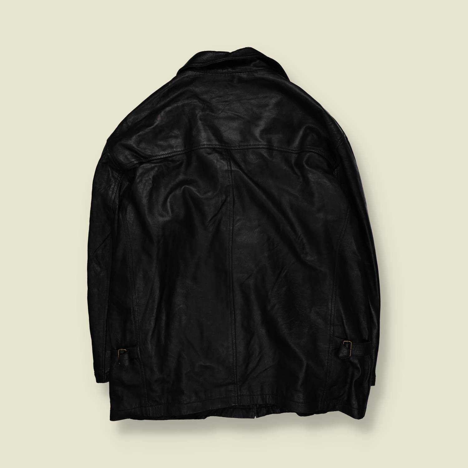 1980s | Vera Pelle | Leather Car Coat | Made In Italy - XL