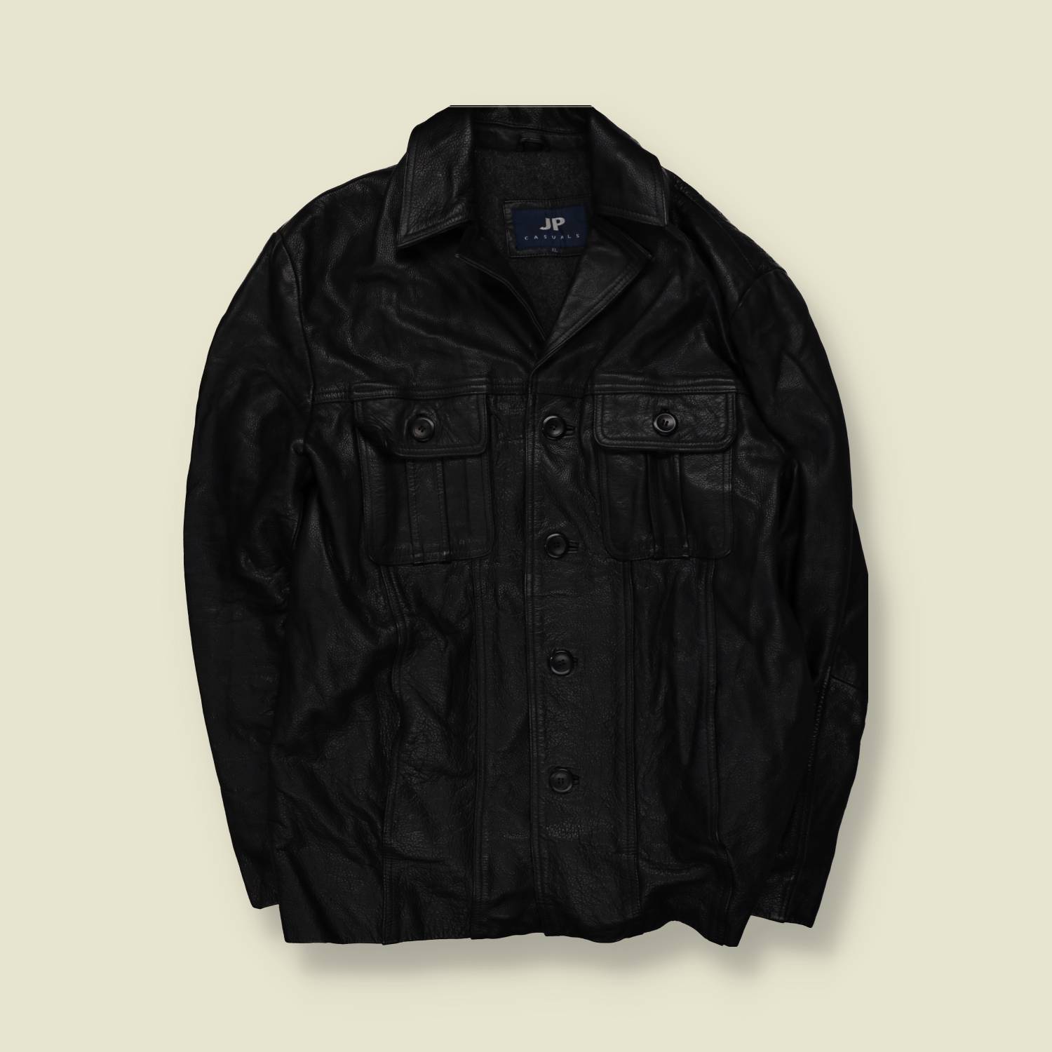 1980s | JP Casuals | Leather Jacket - L