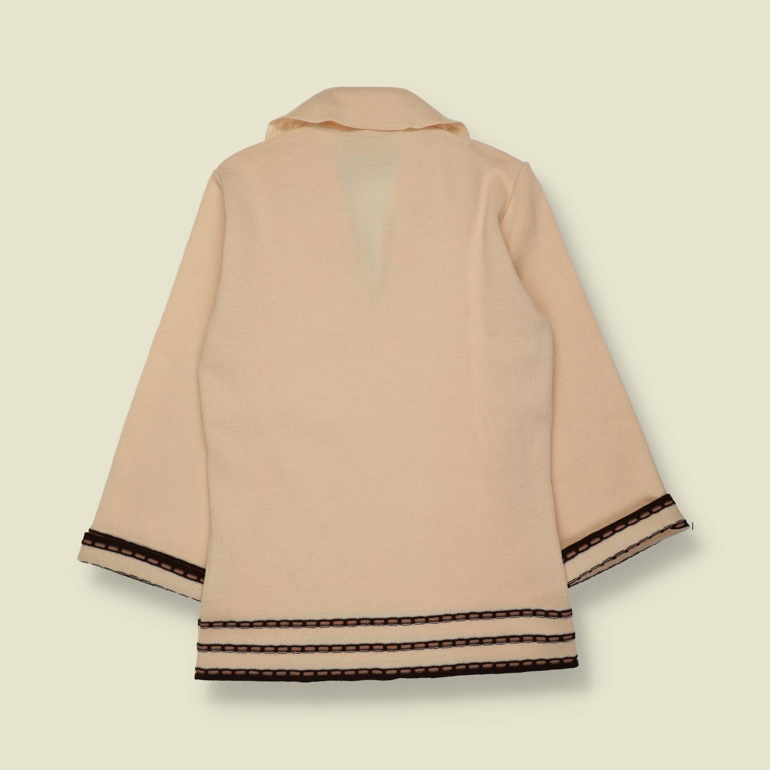 1970s | Damas | Acrylic Knit Top | Cream - 6