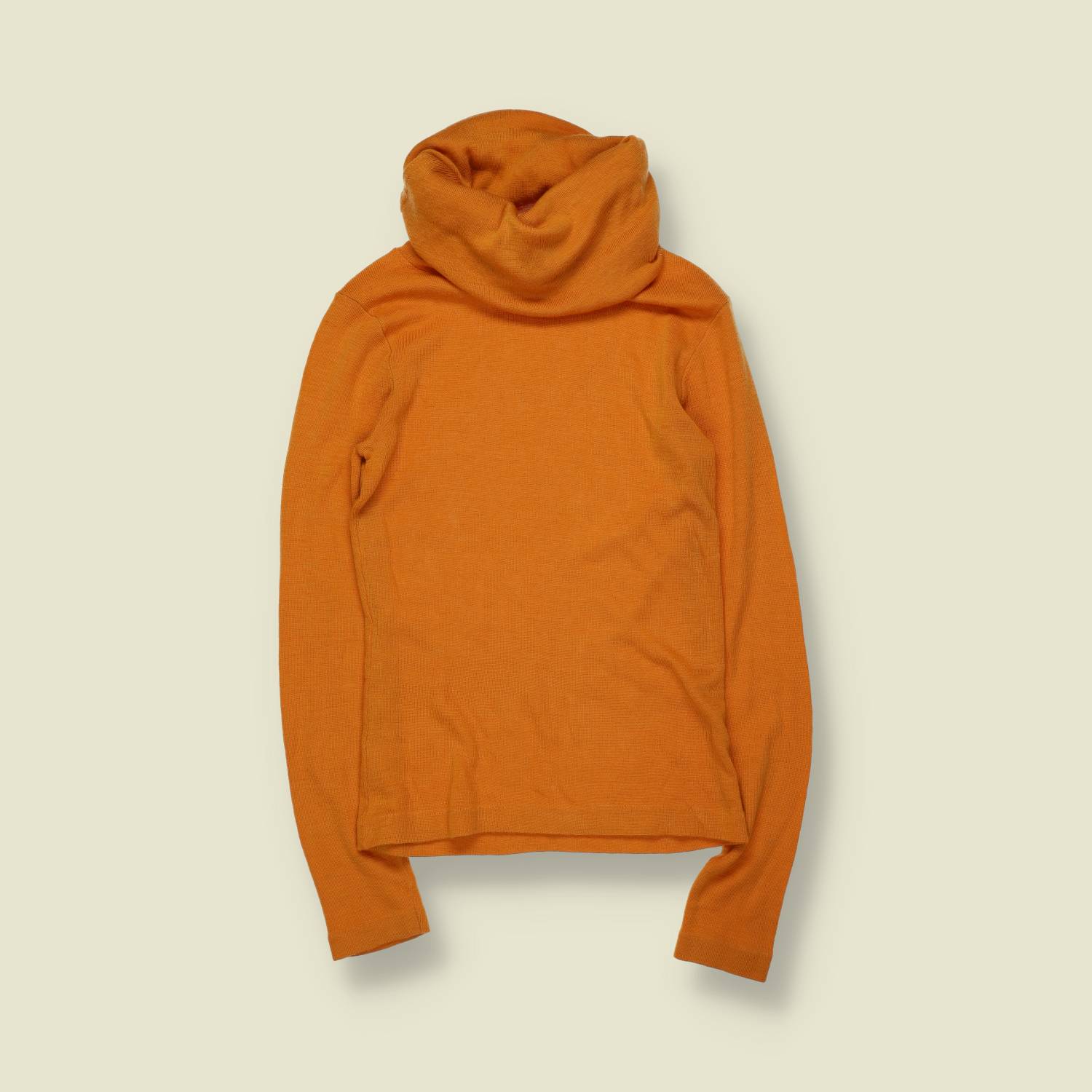 1970s | Anna Cope | Roll Neck Knit Top | Orange - S