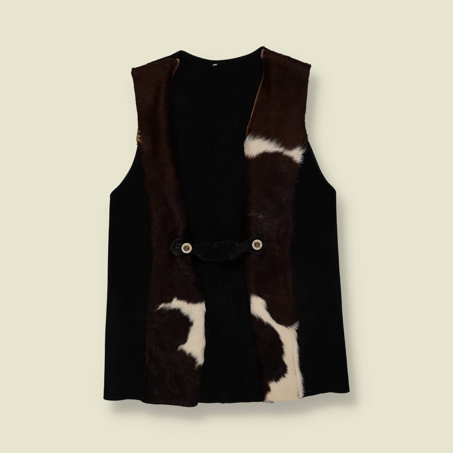 1970s | Leather Waistcoat | Brown Black - 8