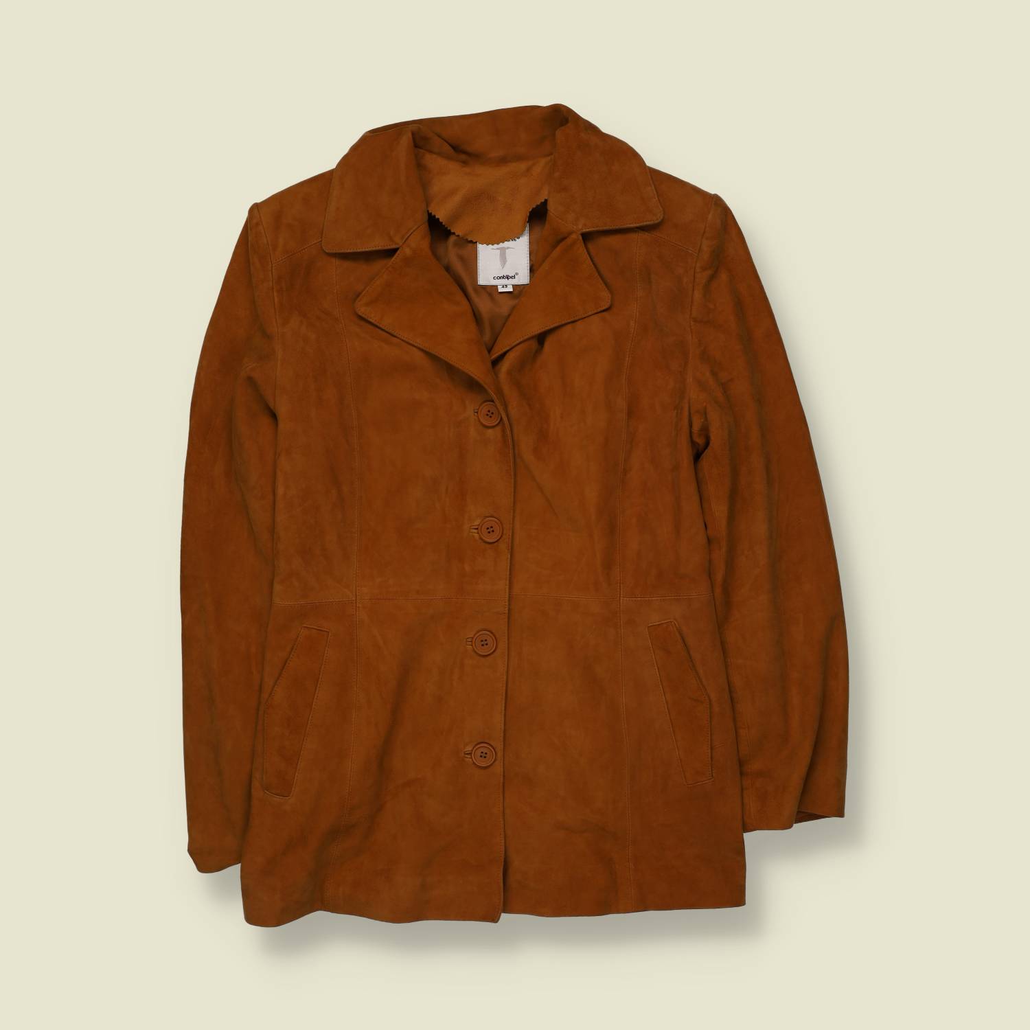 1990s | Suede Leather Coat | Tan - 8