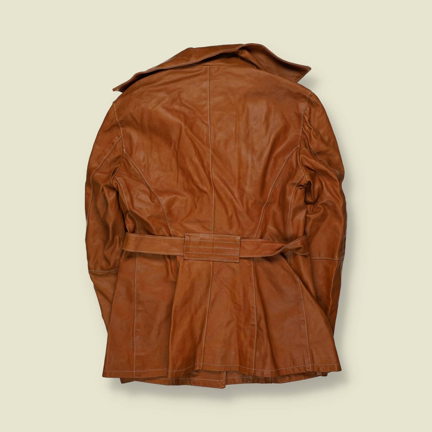 1990s | List | Leather Coat | Tan - 10