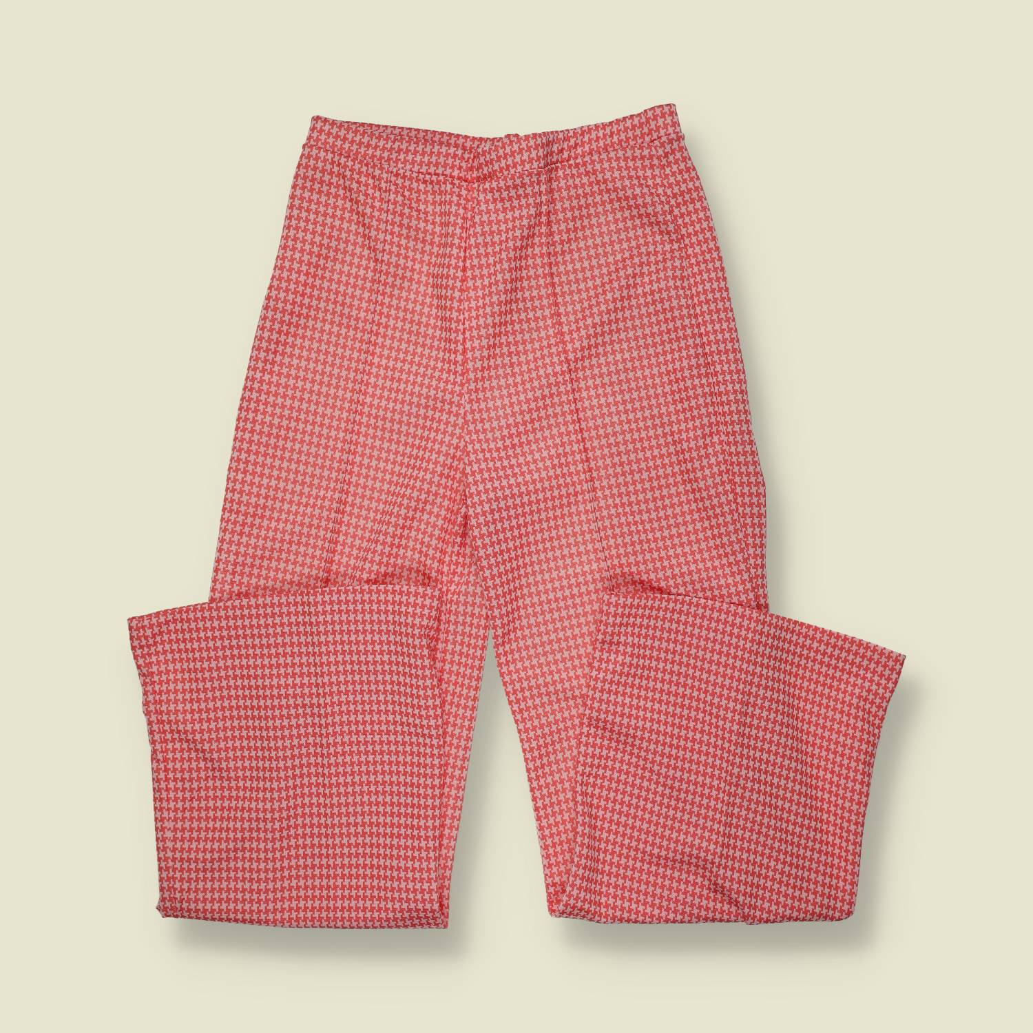 1970s | Casual Flared Trousers | Red White - w26