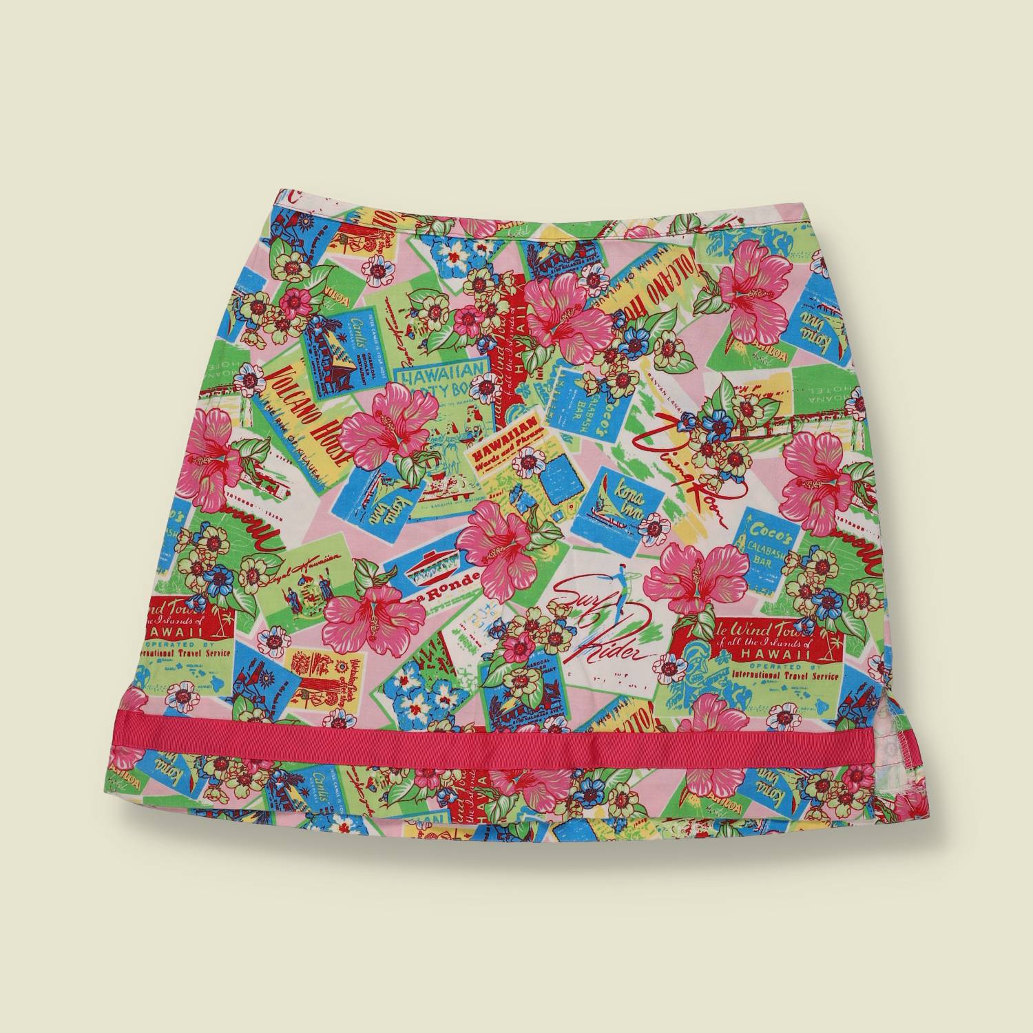 1990s | Bamboo Traces | Printed Skirt | Multi - w28