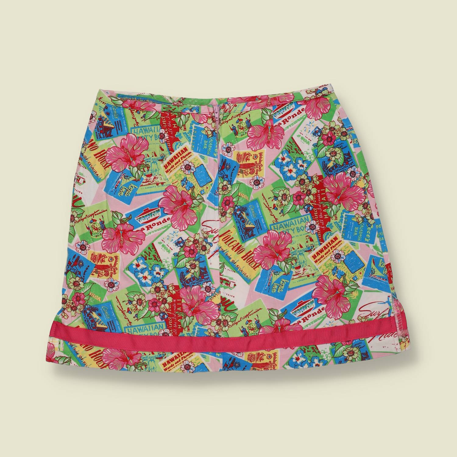 1990s | Bamboo Traces | Printed Skirt | Multi - w28