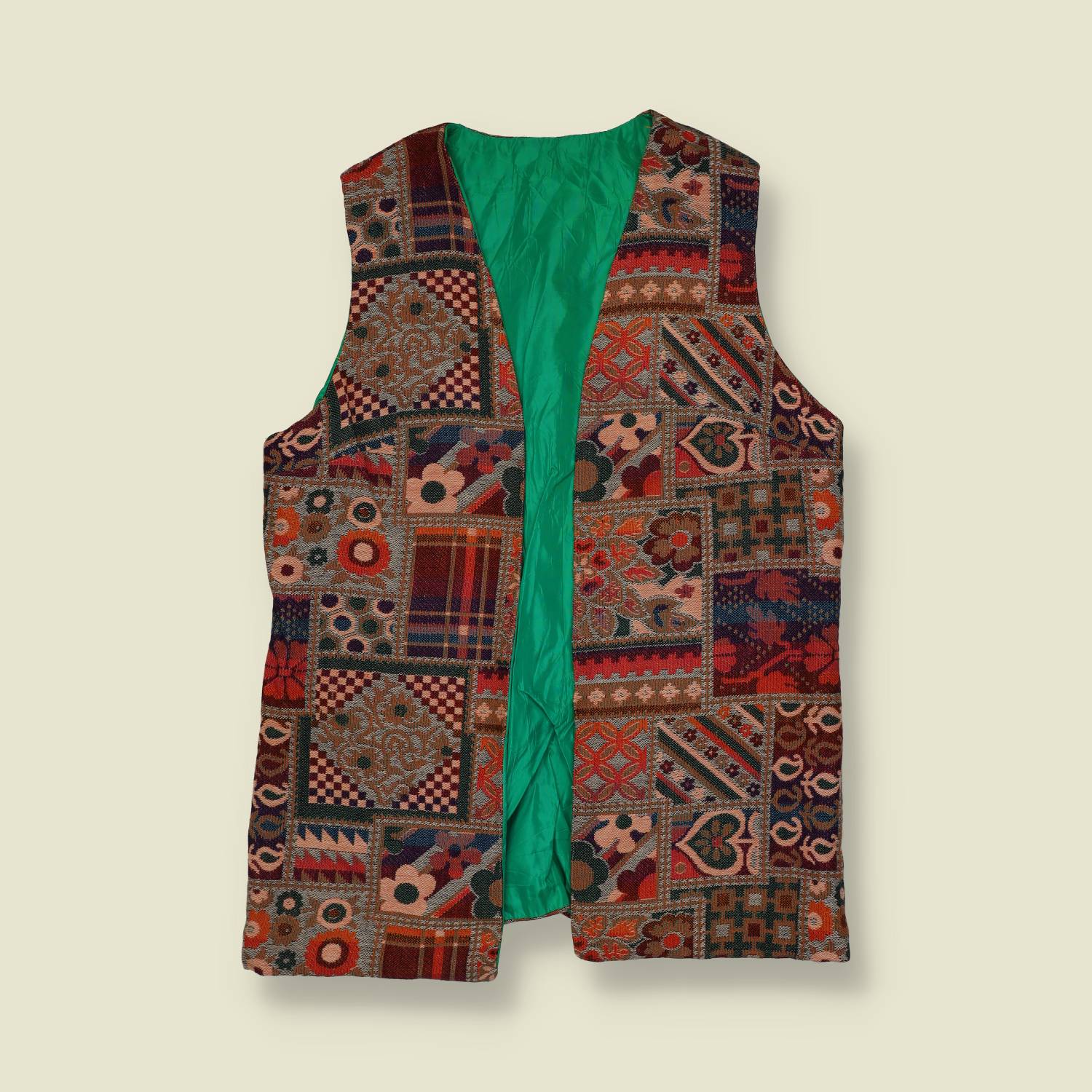 1980s | Tapestry Waistcoat | Patchwork Print - 10