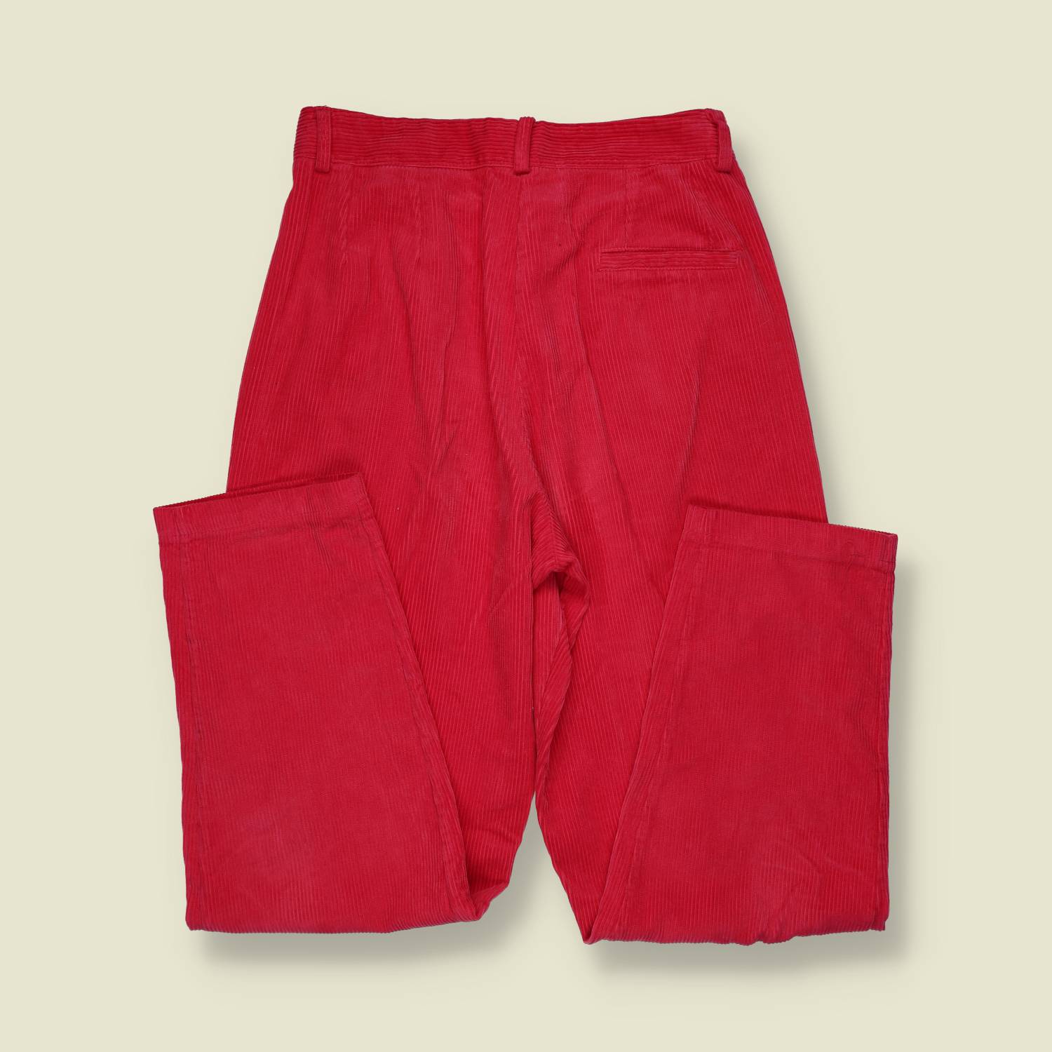 1990s | Jumbo Cord Trousers | Red - w28