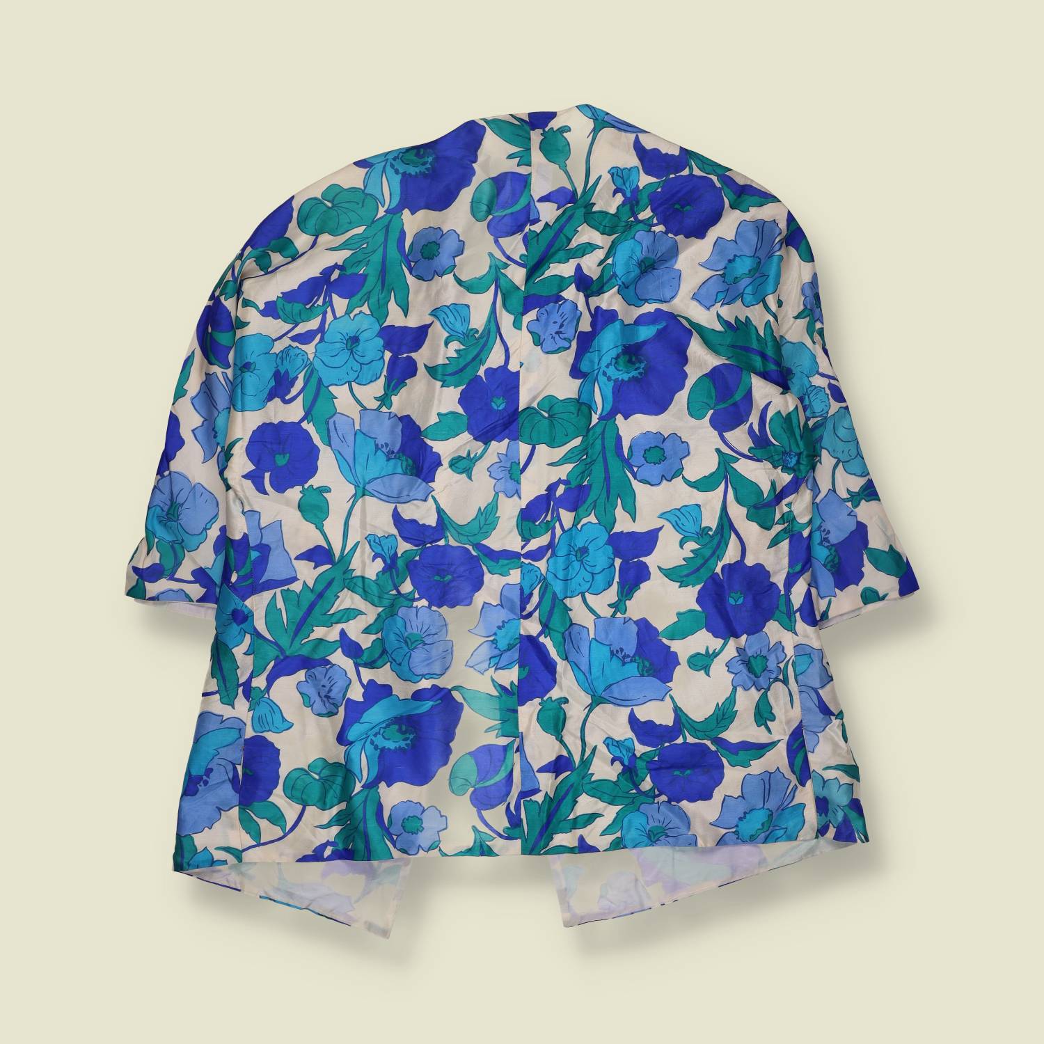 1960s | Dynasty | Silk Floral Blouse Jacket | Blue Multi - 14