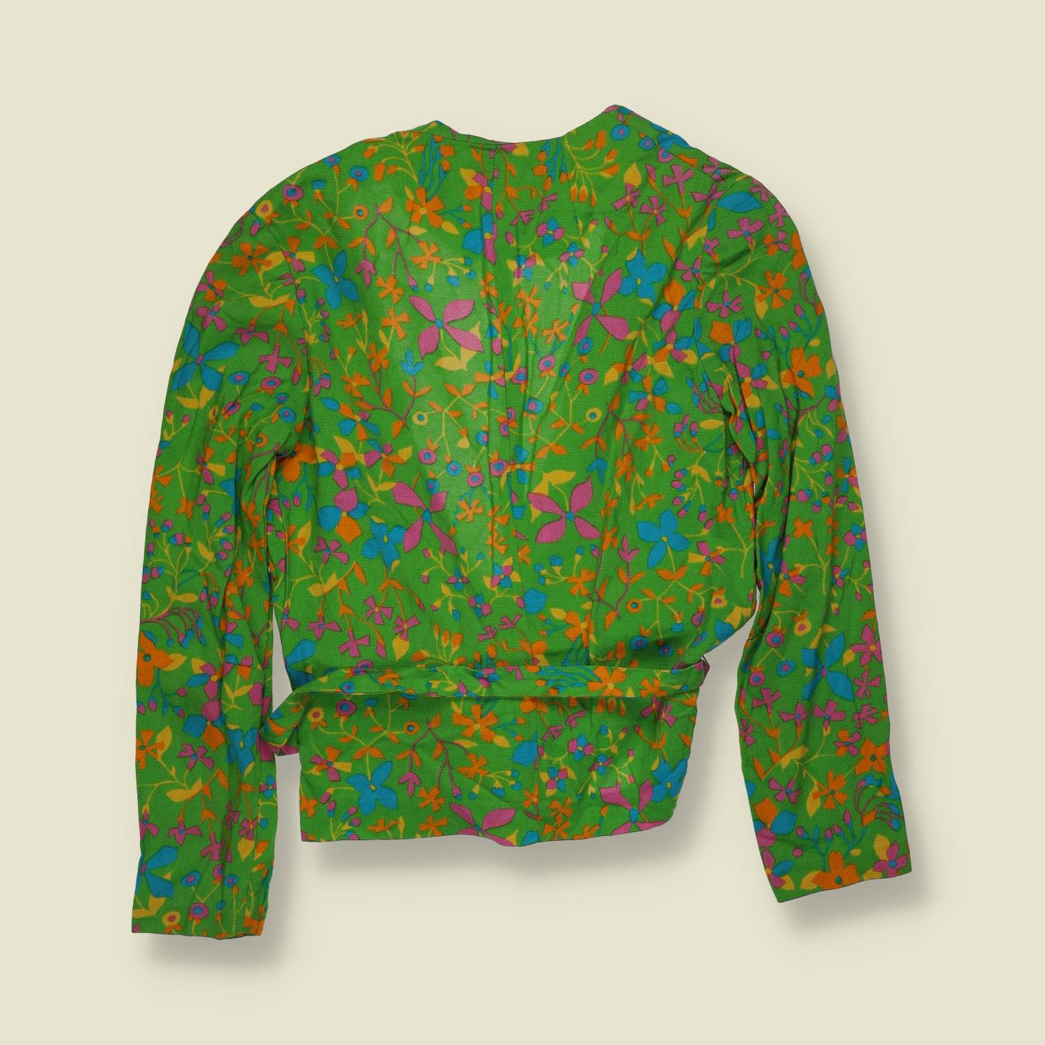 1960s | Floral Print Blouse Jacket | Green Multi - 6