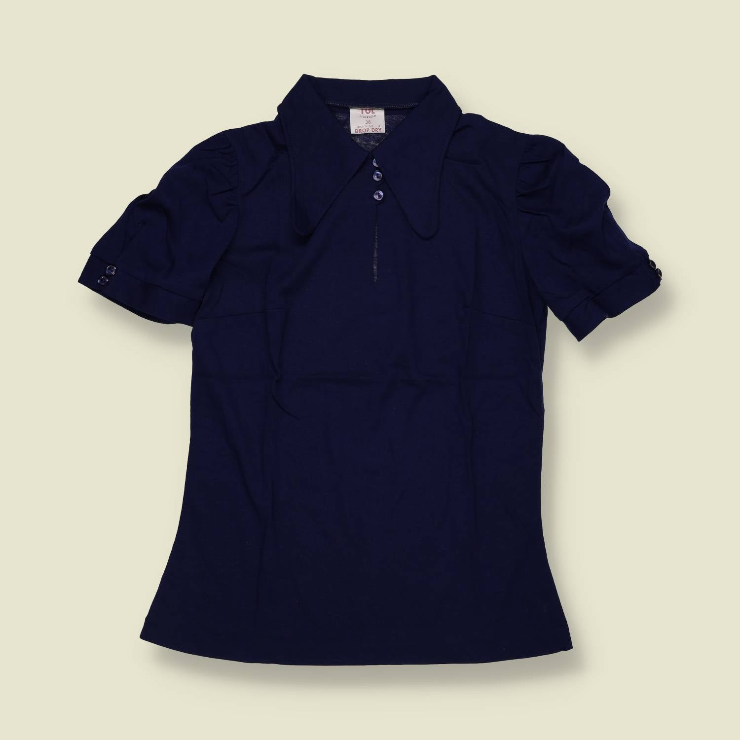 1970s | TGL | Deadstock Polo Top | Navy - 6