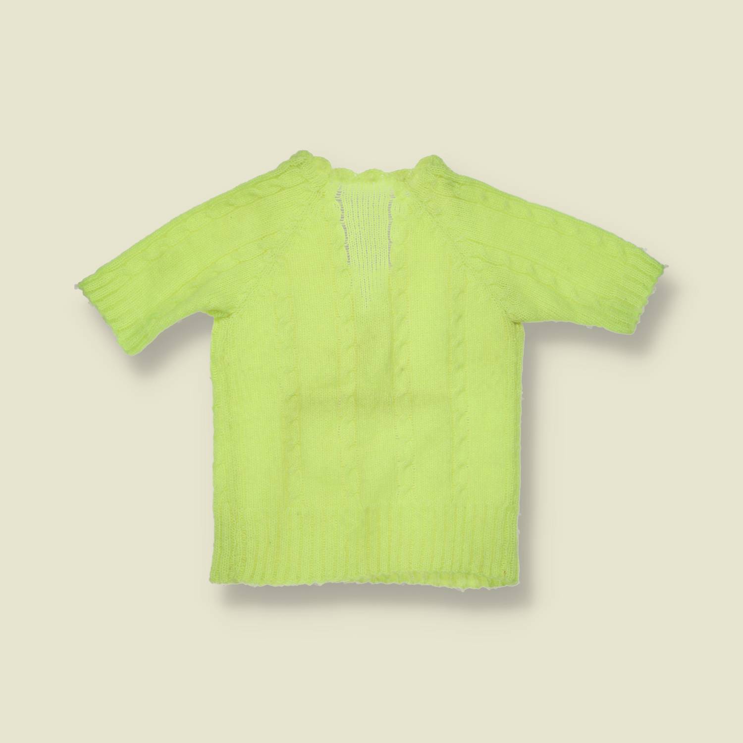 1970s | Cable Knit Top - Yellow - 2
