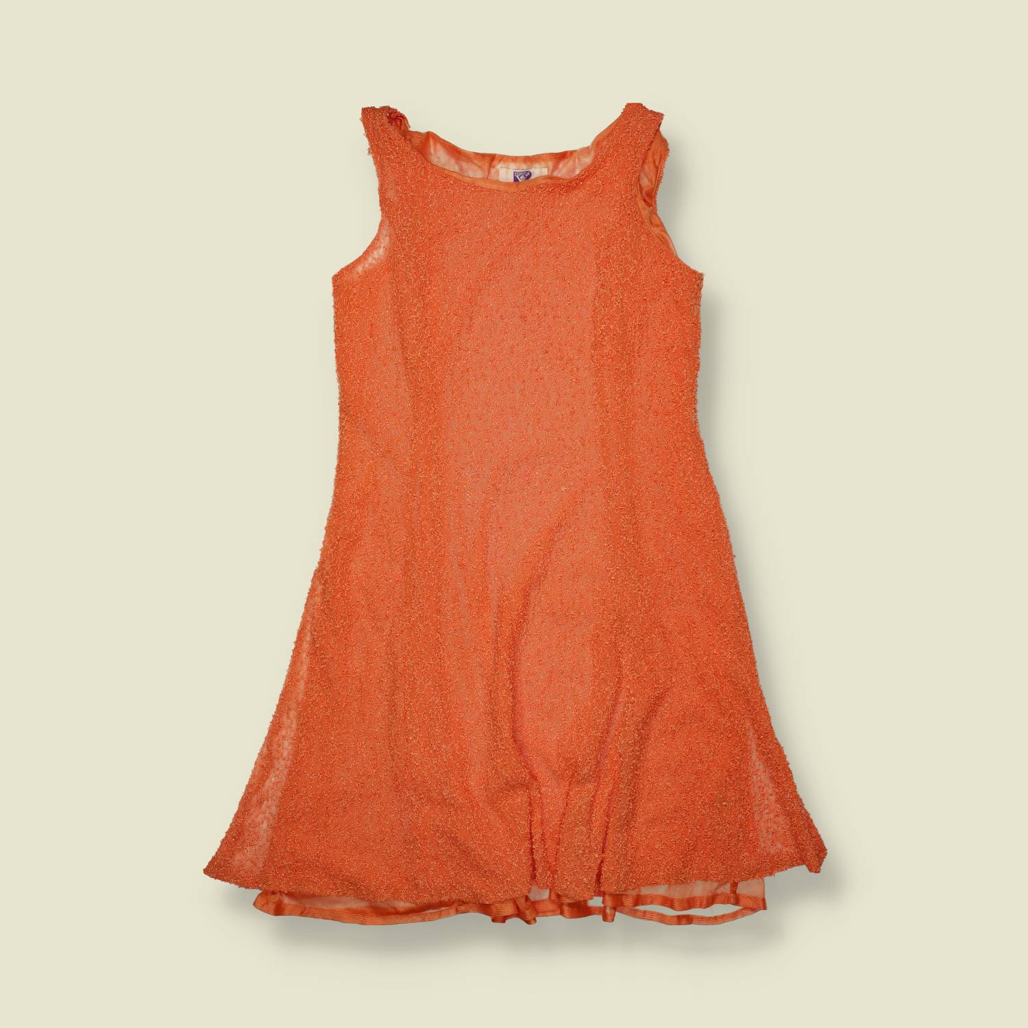 1980s | Yessica | Lurex Mini Dress - Orange - 6