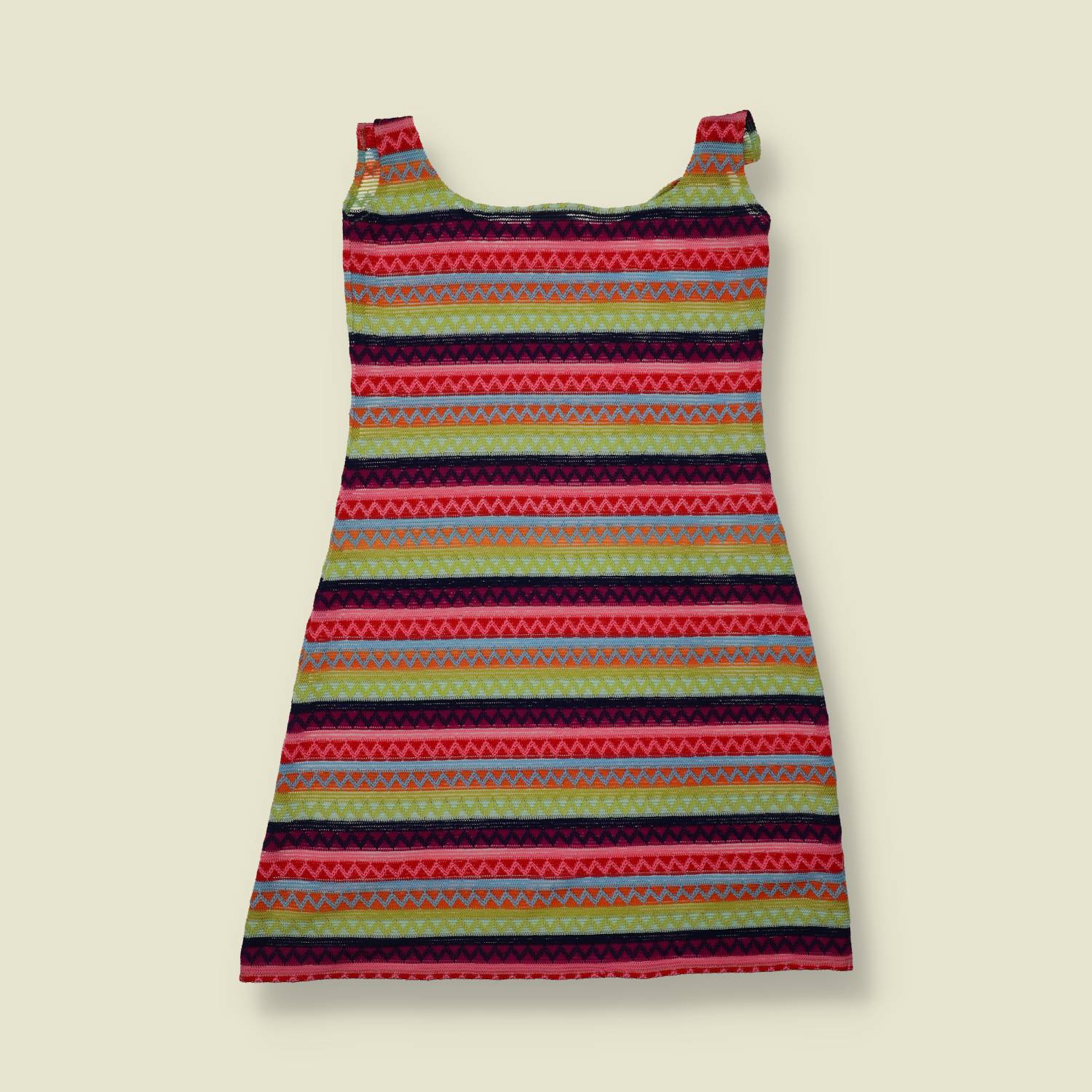 1990s | Striped Knit Mini Dress - Multicolour - 6