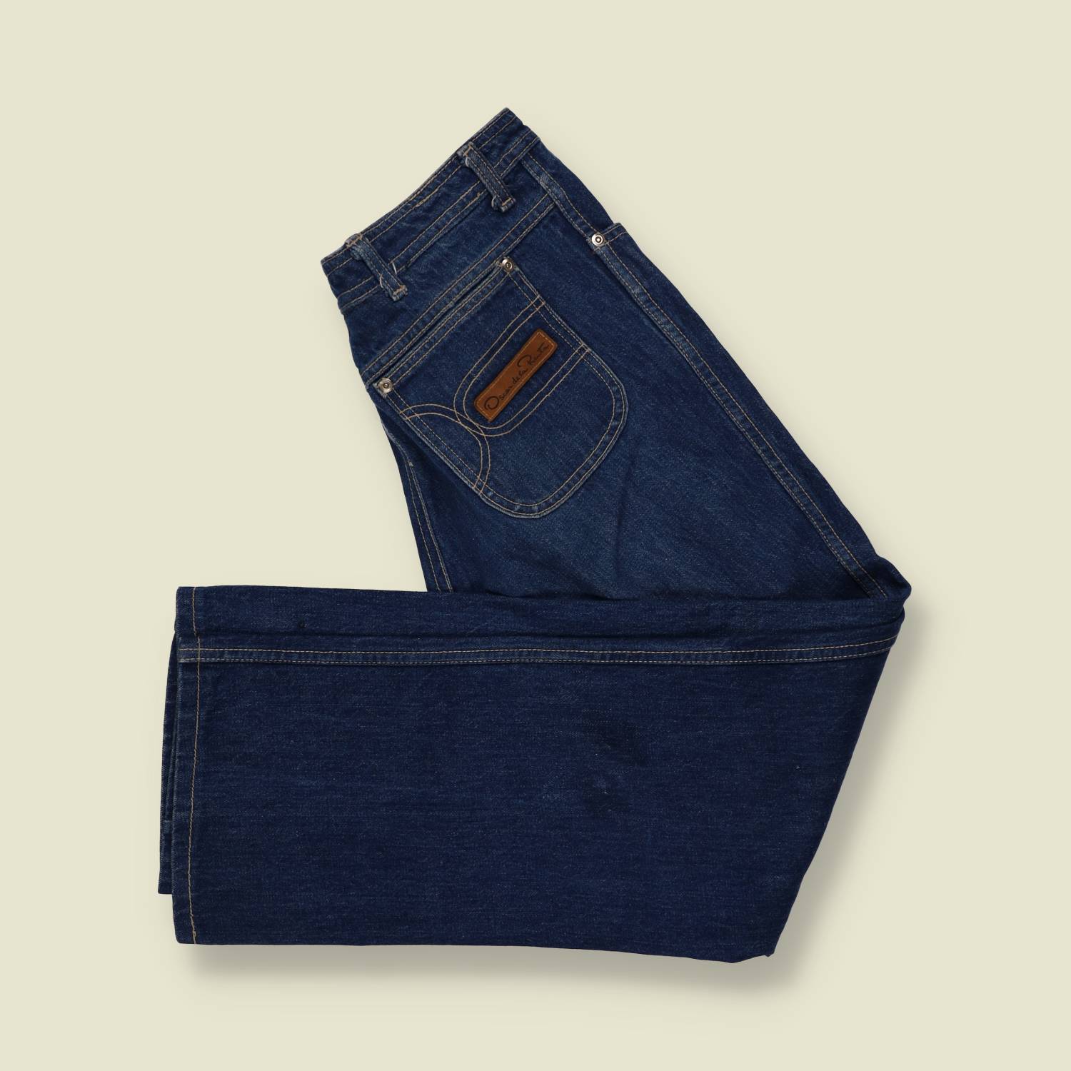 1990s | Oscar de la Renta | High-Waist Flared Jeans - Blue - w32