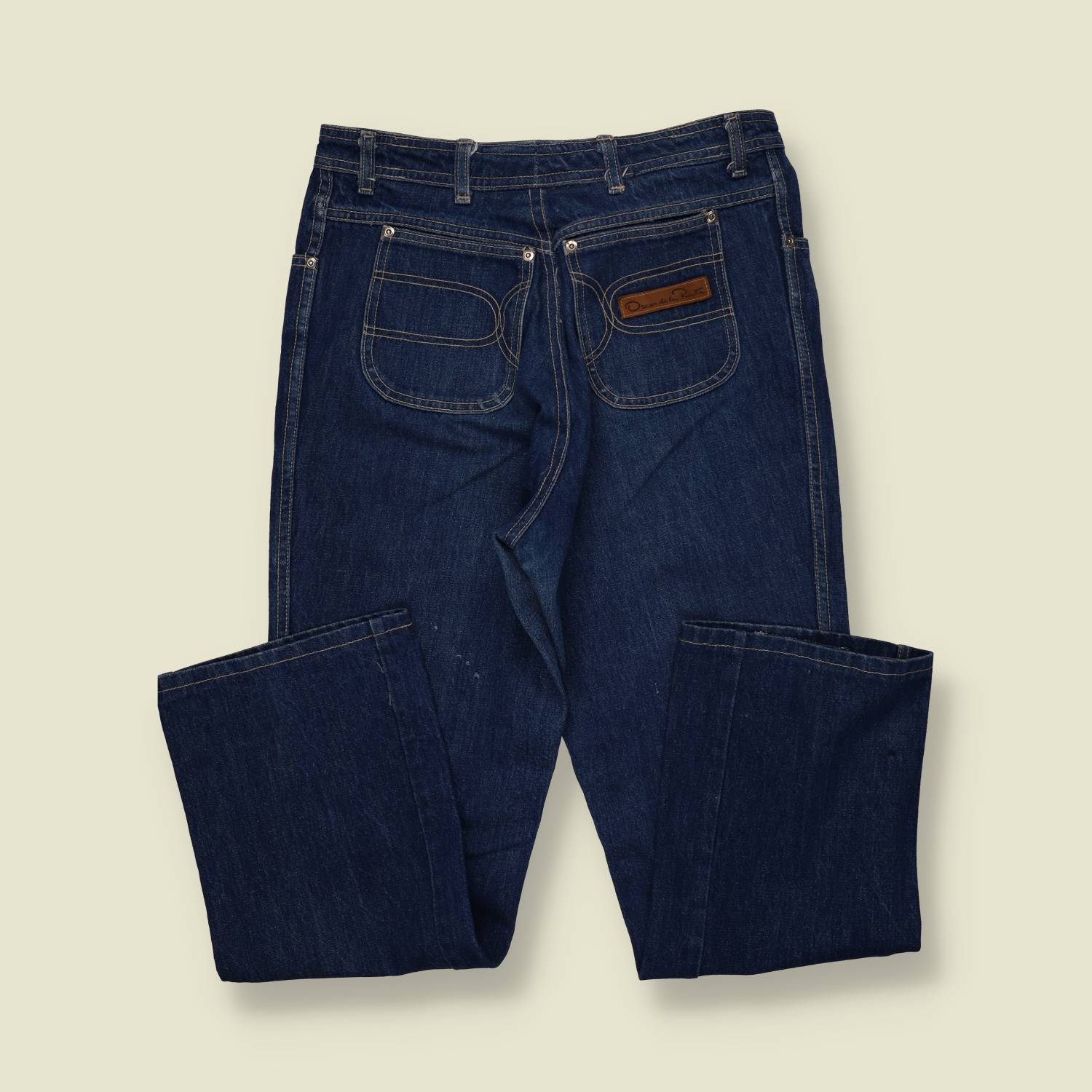1990s | Oscar de la Renta | High-Waist Flared Jeans - Blue - w32