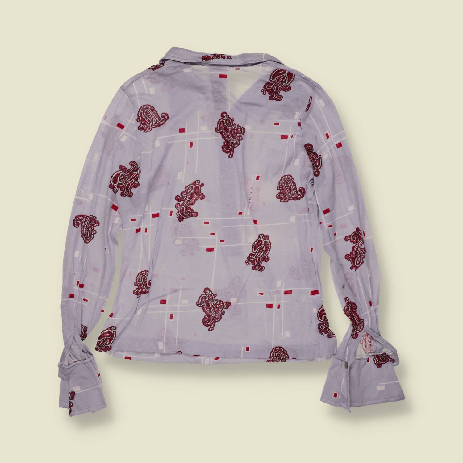 1970s | TGL | Paisley Print Blouse - Lilac - 8