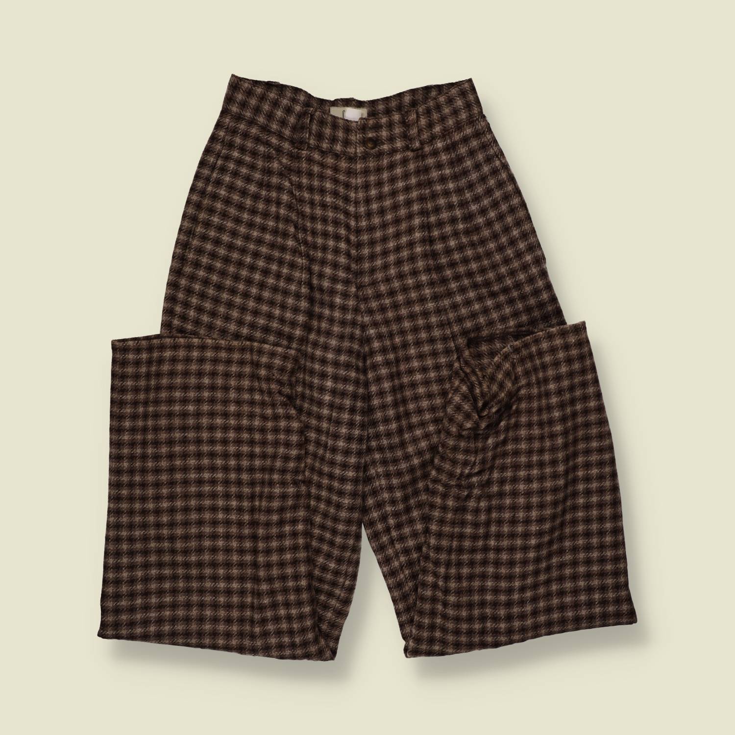 1990s | Gap | Houndstooth Tapered Trousers - Brown - w24