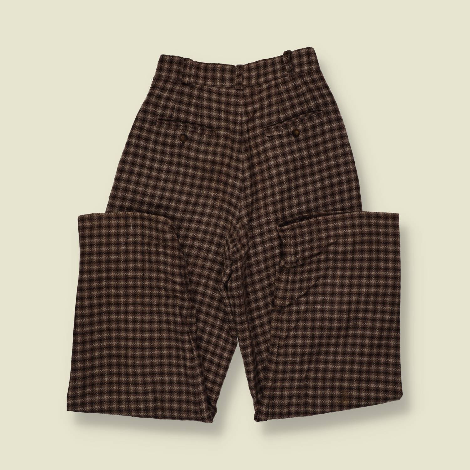 1990s | Gap | Houndstooth Tapered Trousers - Brown - w24