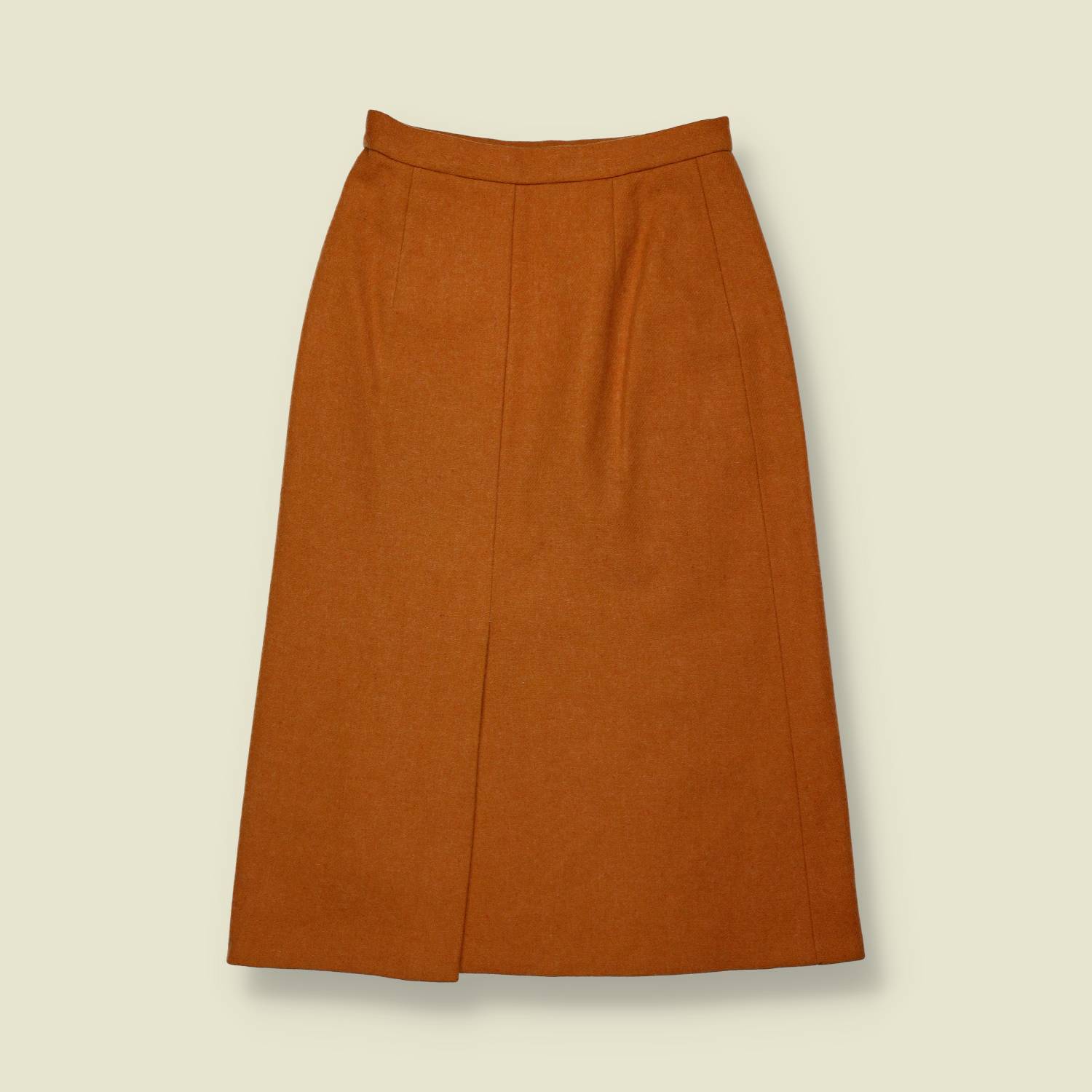 1970s | Tan Wool Blend Skirt - w26
