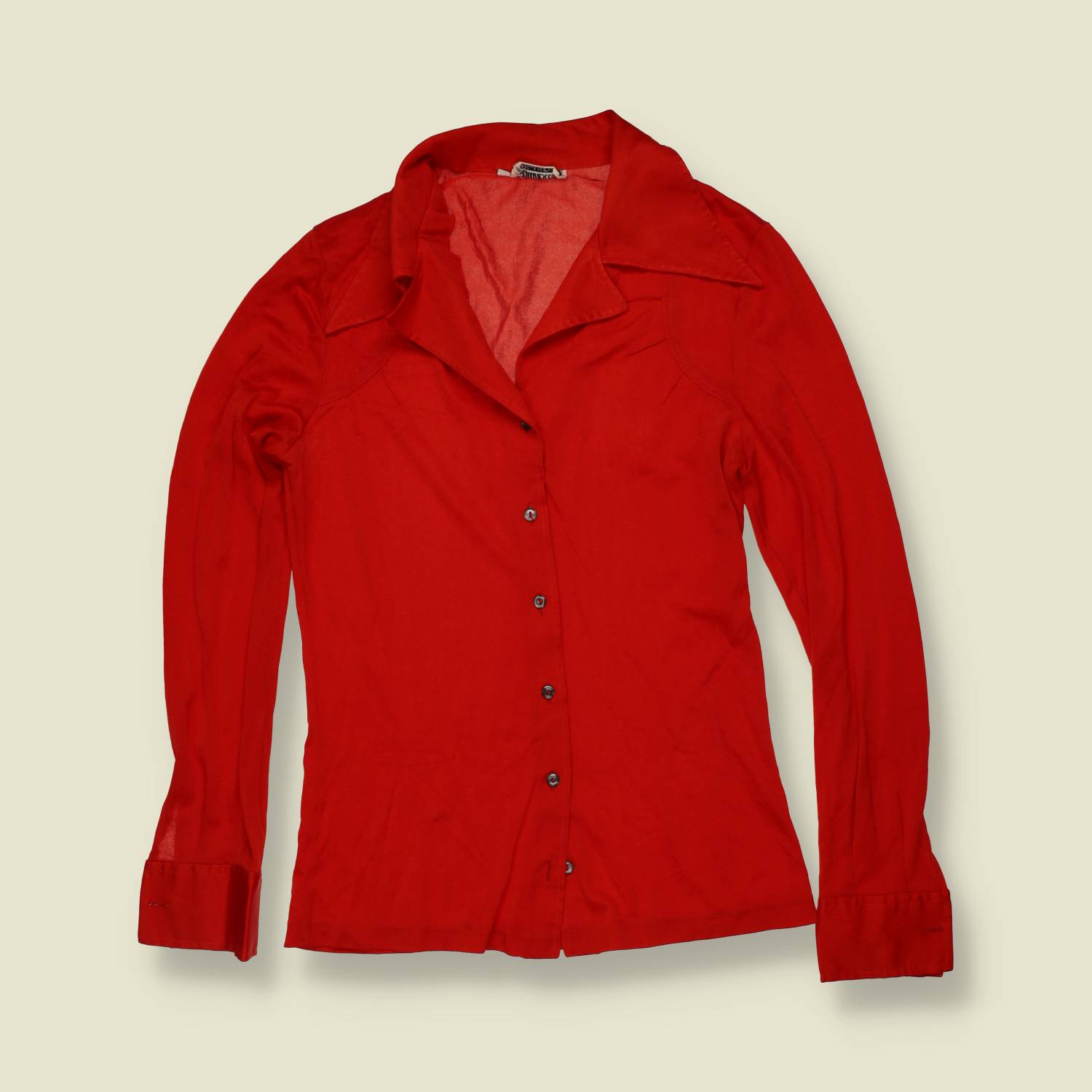 1970s | Bryan Scott | Red Polyester Blouse - 6