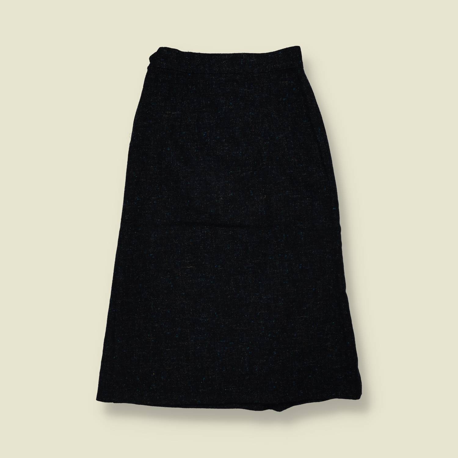 1970s | Dark Navy Wool Blend Skirt - w24