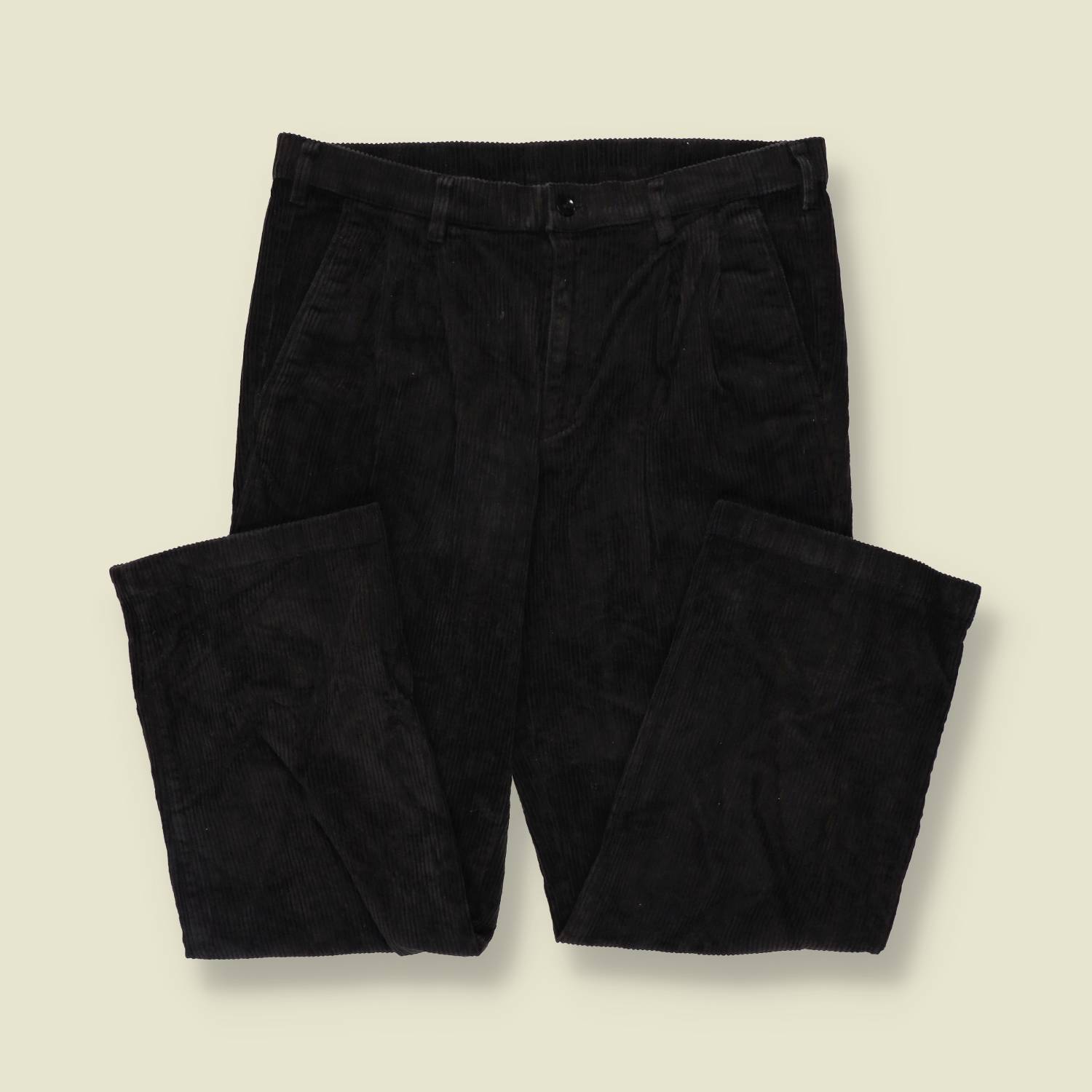 1980s | Corduroy Trousers | Black - w34