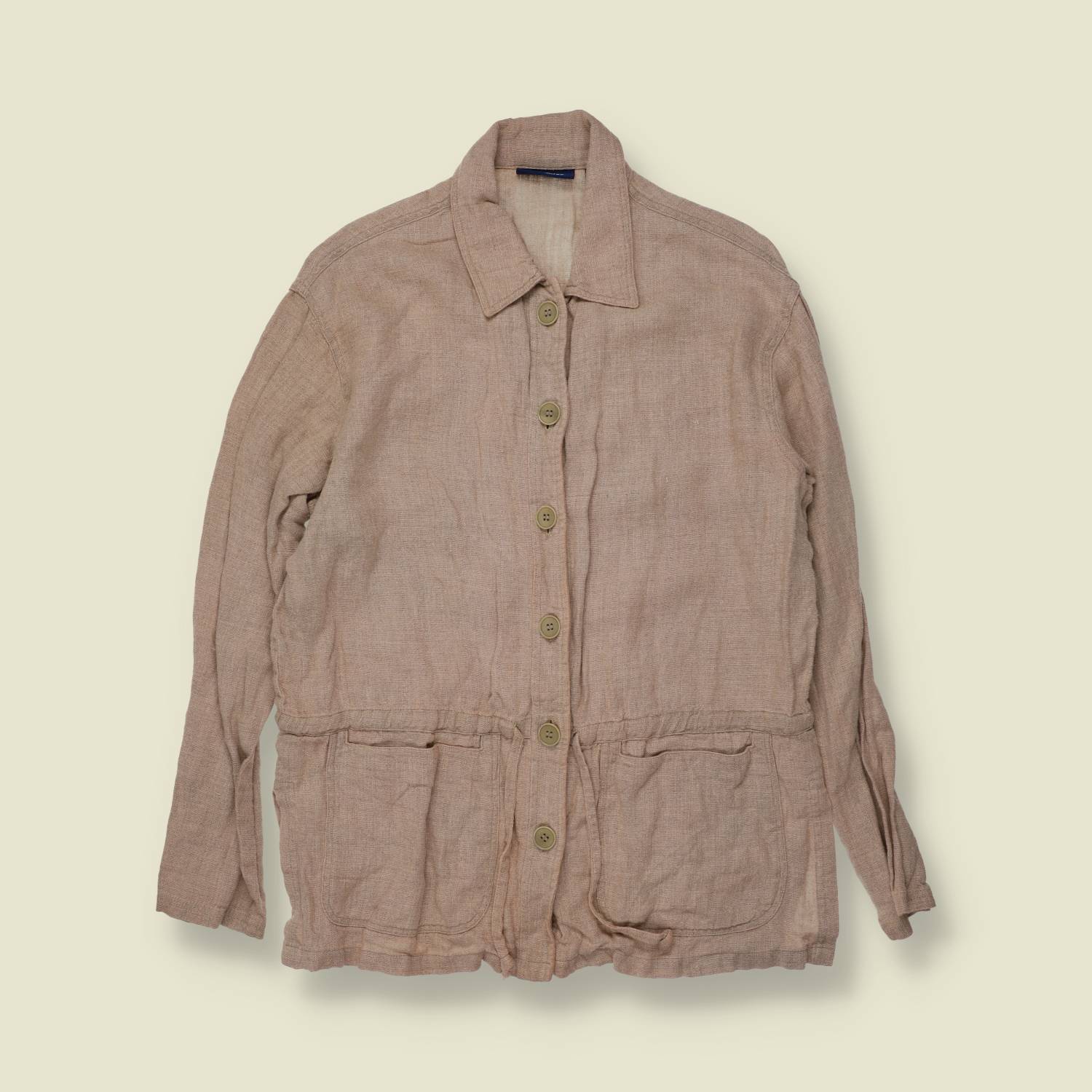 1990s | The Limited | Linen Shacket | Beige - 14