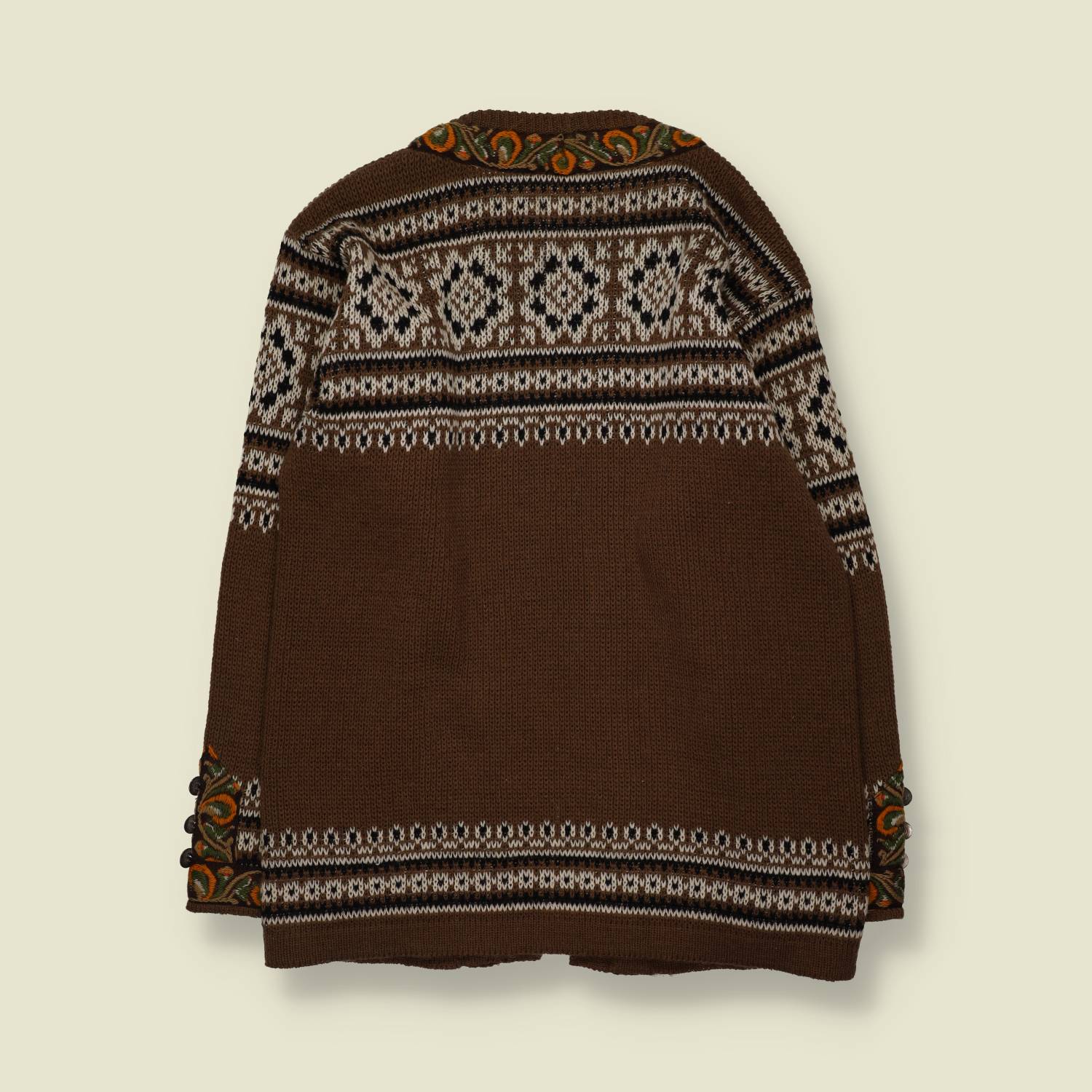1970s–1980s | Nordstrikk | Norwegian Nordic Knit Cardigan | Brown – Made in Norway - 16