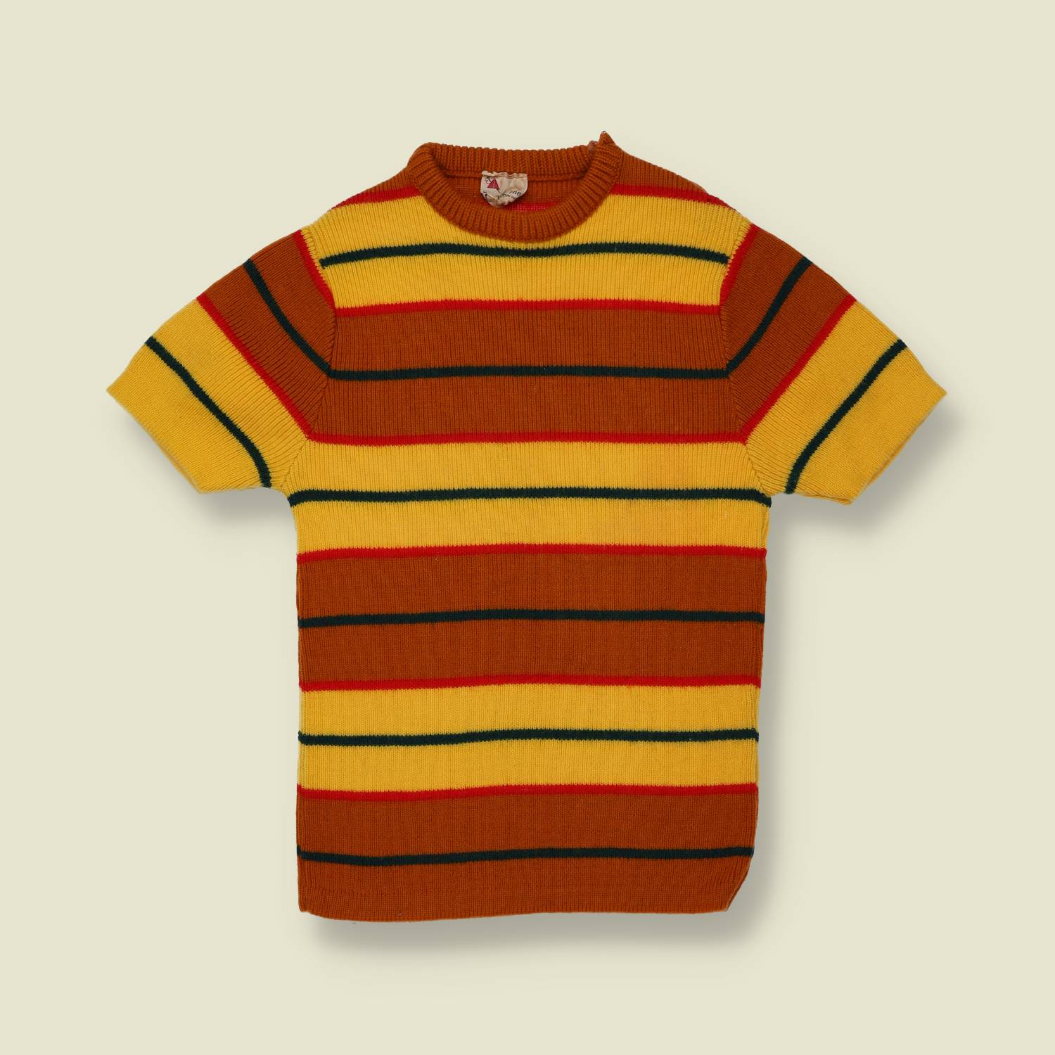 1960s | Evan-Picone | Bold Stripe Knit Top | Mustard - 2