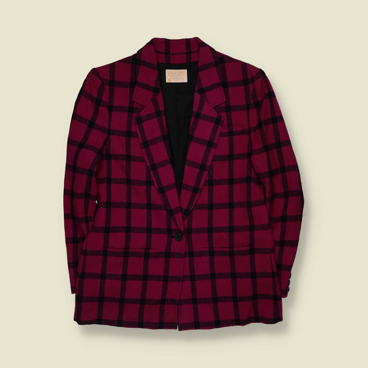 1980s | Pendleton | Windowpane Plaid Blazer - 12