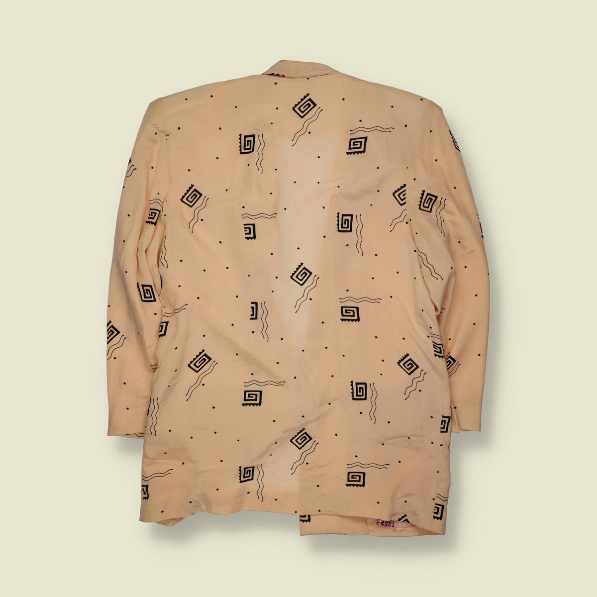 1980s | Knyper | Geometric Print Silk Blazer - 14