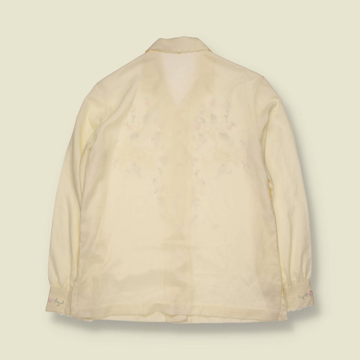 1980s | Rose Brand | Hand Embroidered Floral Blouse- 16