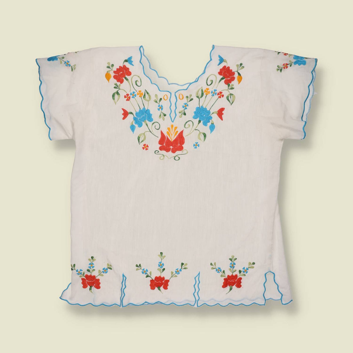 1980s | Embroidered Floral Blouse - 14