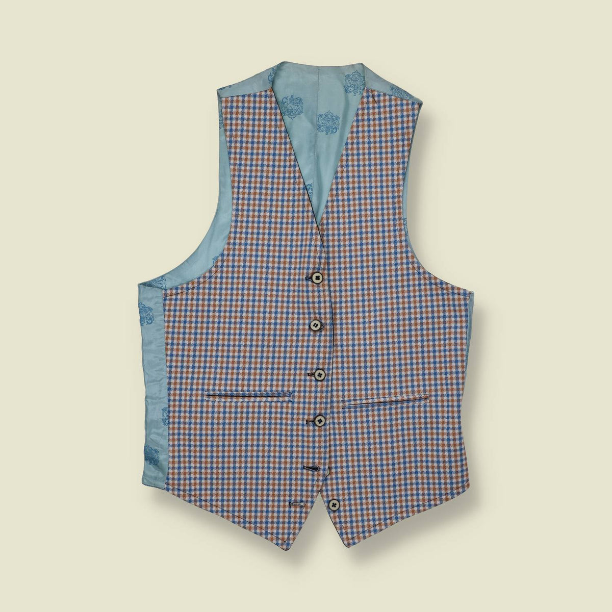 1970s | Reversible Check Waistcoat - XXS