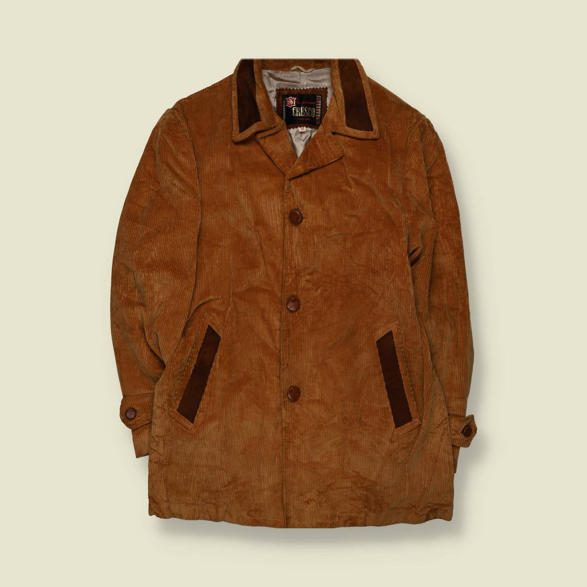 1970s | Cresco | Brown Corduroy Car Coat - M