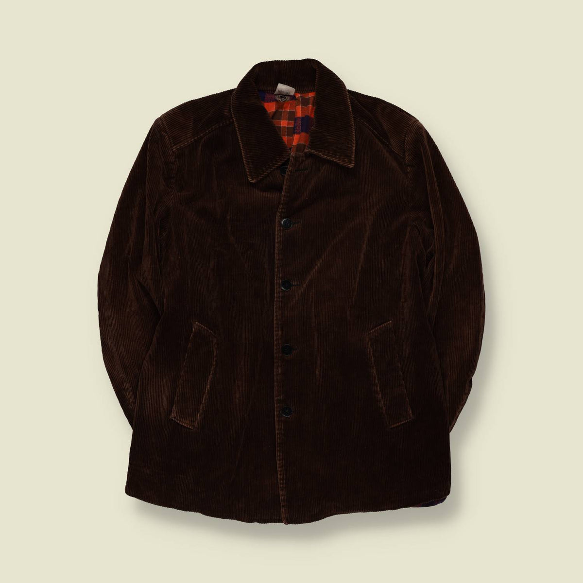 1970s | Dark Brown Corduroy Car Coat - S