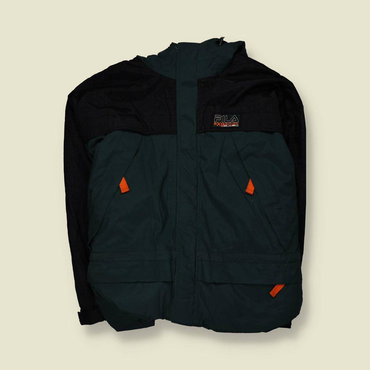 1990s | Fila Expedition | Colour Block Hooded Jacket - 6XL