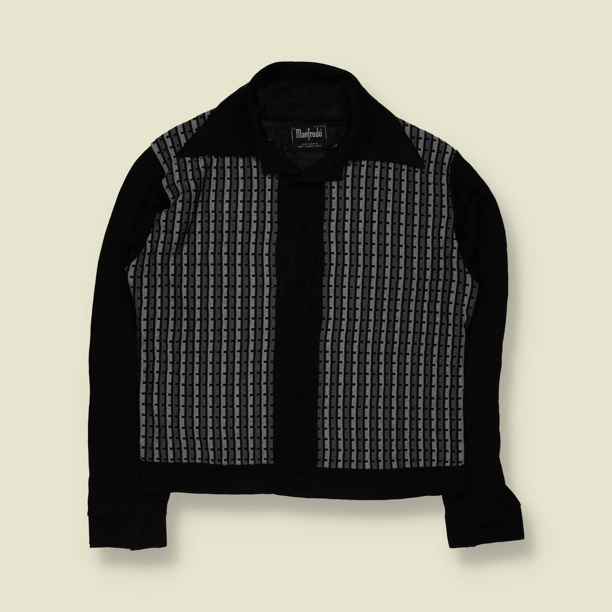 1970s | Manfredo | Geometric Acetate Knit Cardigan - XS