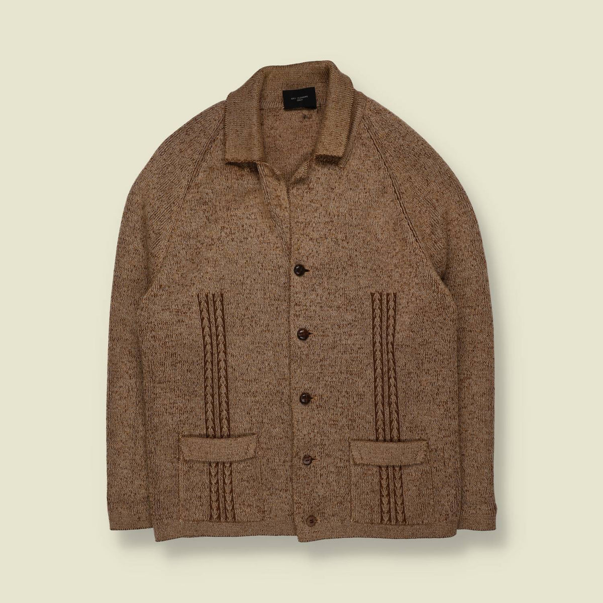 1970s | All Wool Collared Knit Cardigan - XS