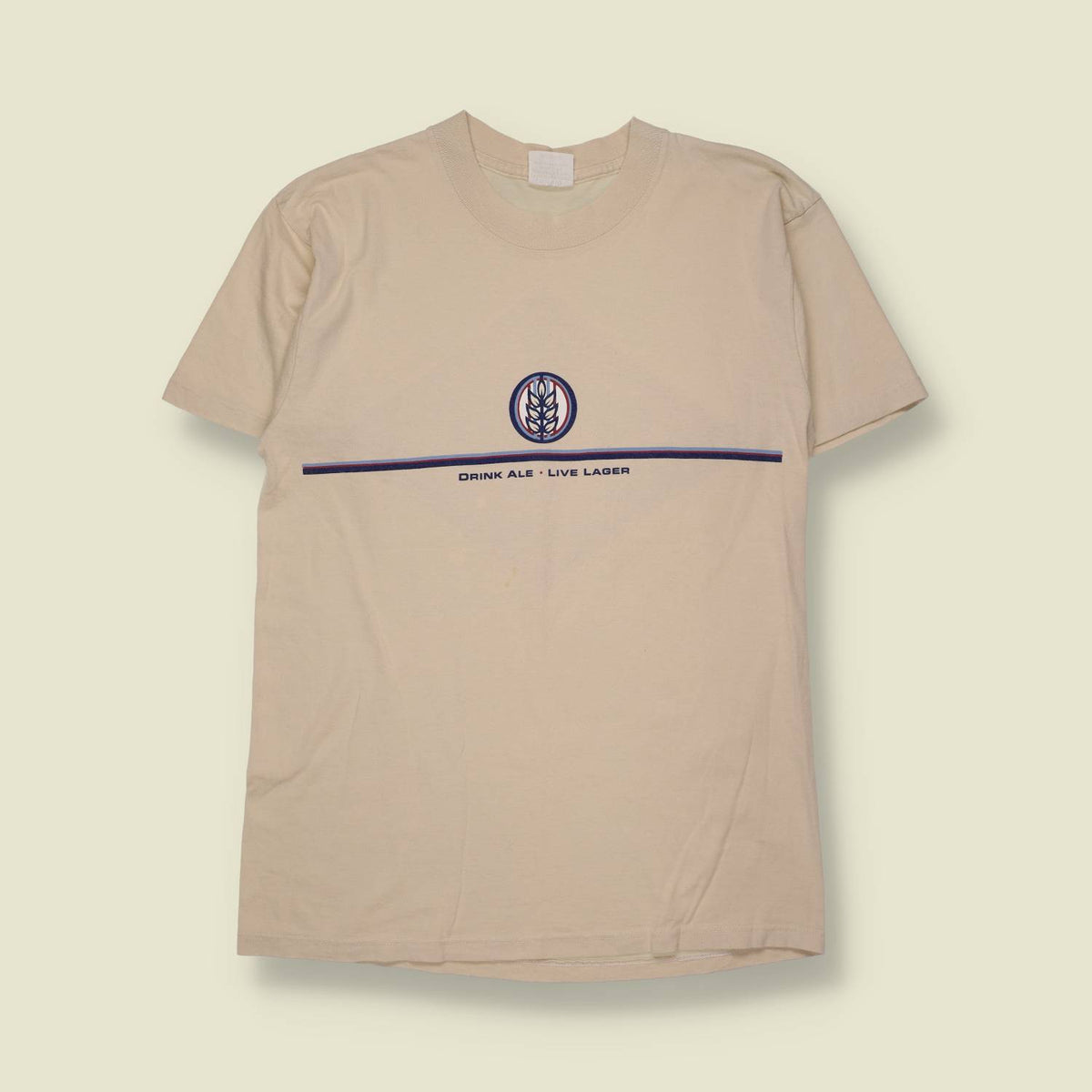 1990s | Redrock Brewing Company | "Drink Ale, Live Lager" T-Shirt | Cream - XXS