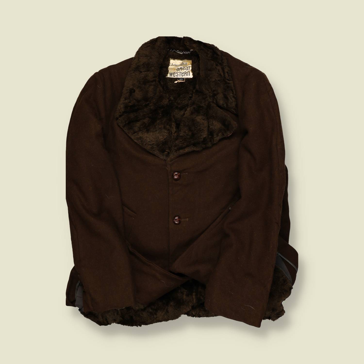 1960s–70s | Great Western | Faux-Fur Collar Coat – Brown - S/M