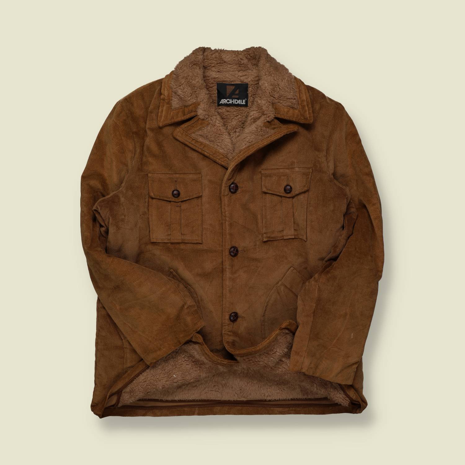 1970s | Archdale | Corduroy Sherpa Jacket – Brown - S/M