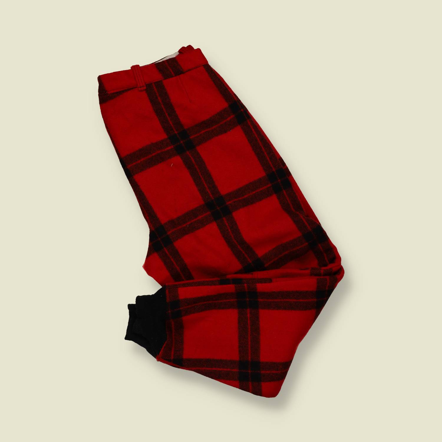 1970s | Carter’s | Wool Plaid Trousers – Red/Black - w38