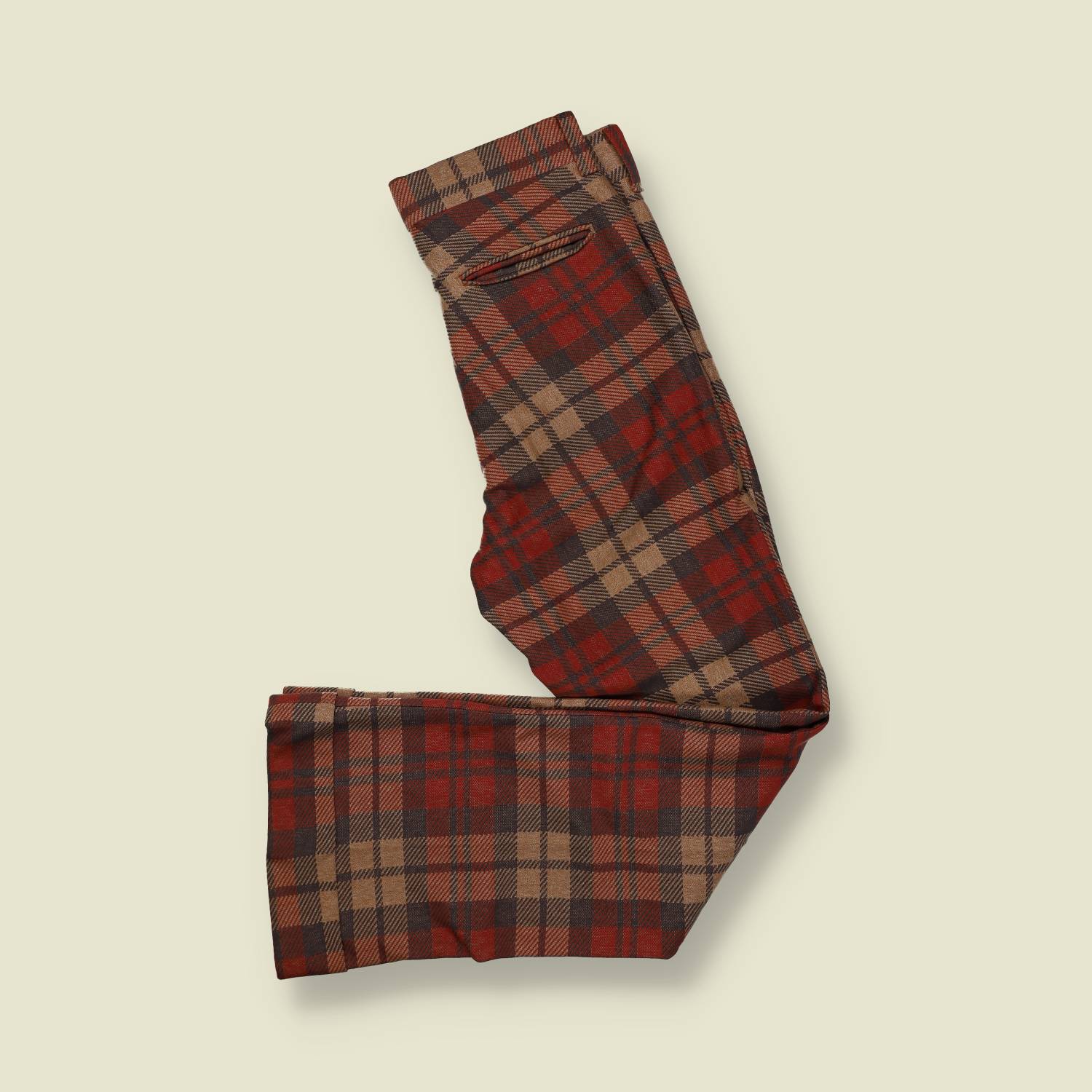 1970s | Farah | Plaid Trousers – Rust/Brown - w32