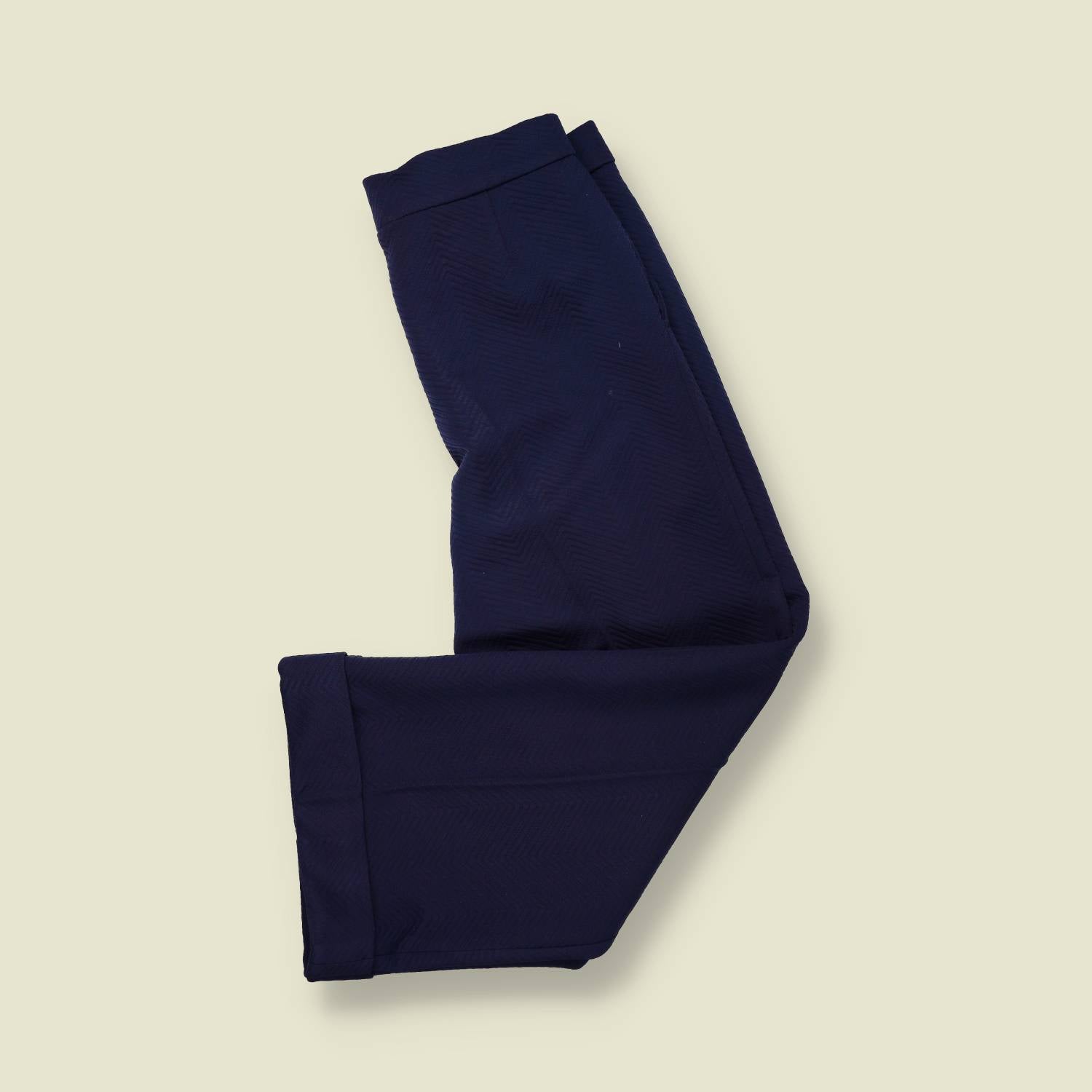 1970s | Textured Dress Trousers – Navy - w34