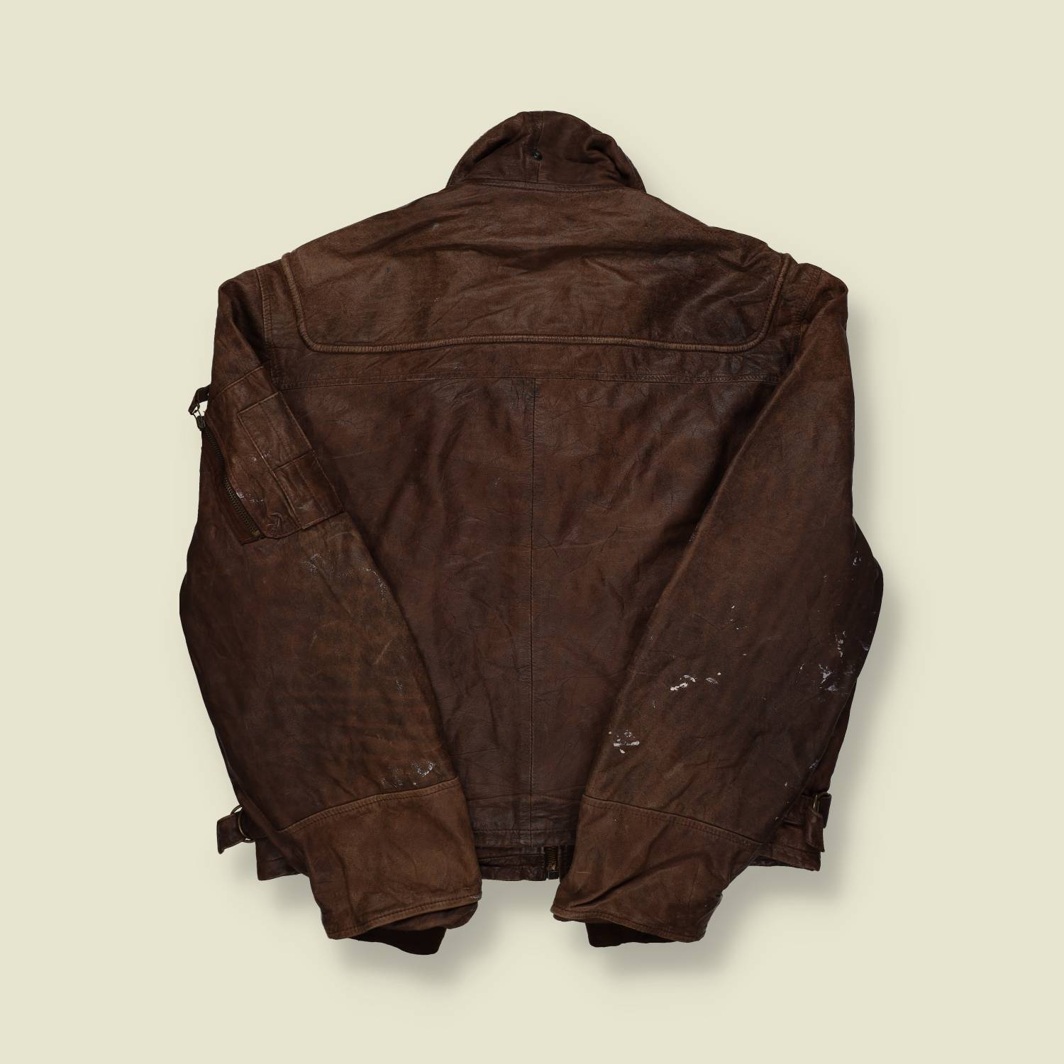 1980s–90s | Sergo Hunt | Leather Jacket w/ Fireman Clasps – Brown - M