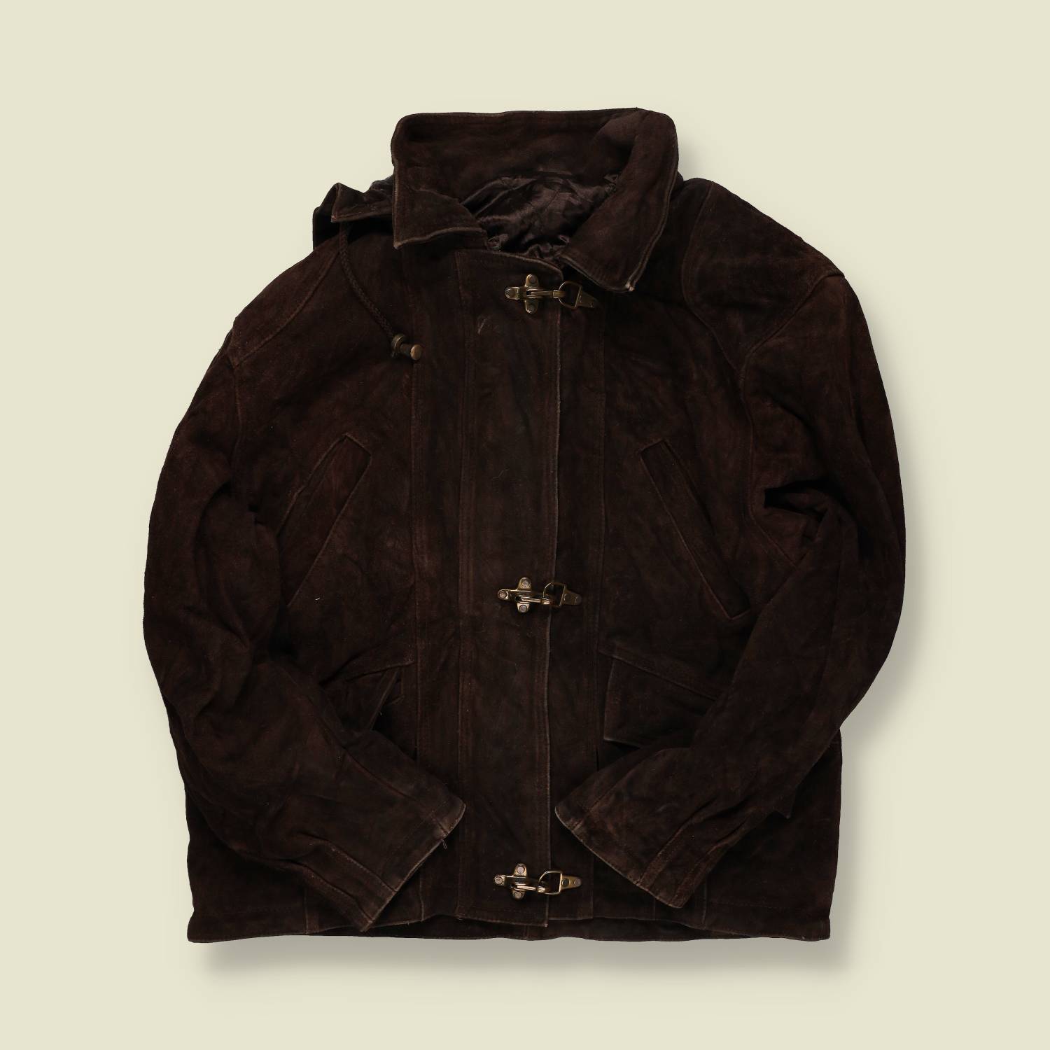 1980s–90s | Suede Fireman-Clasp Jacket – Chocolate Brown - S
